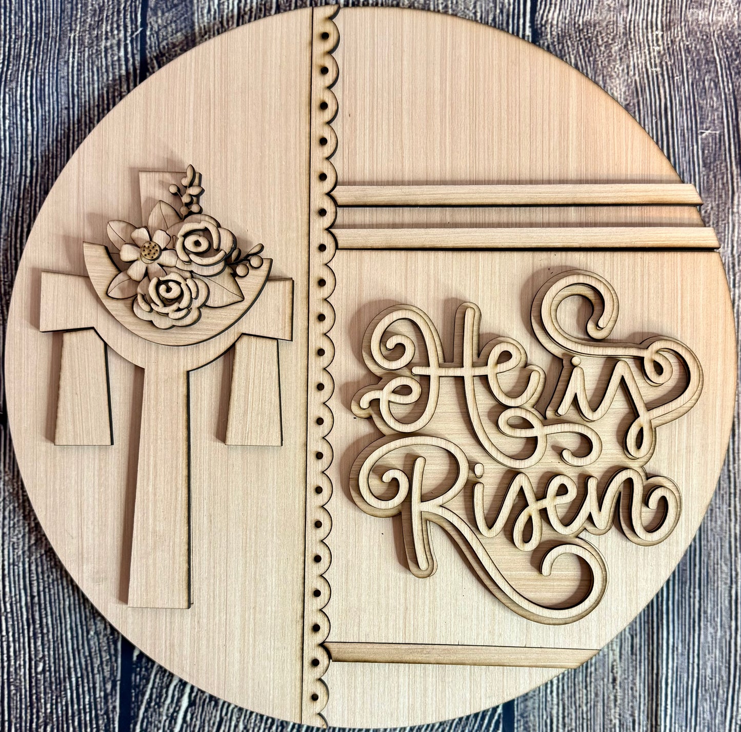 He Is Risen Easter Wood Door Hanger Blank
