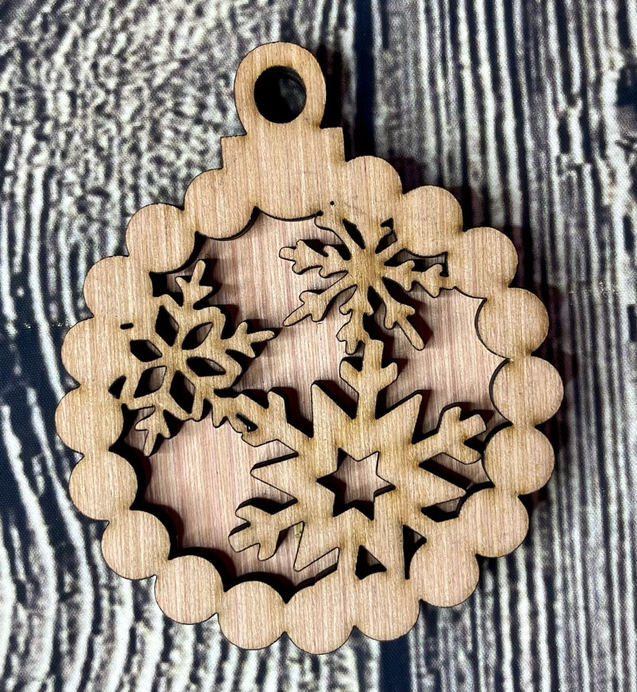 Wreath Christmas Unfinished Wood Ornament