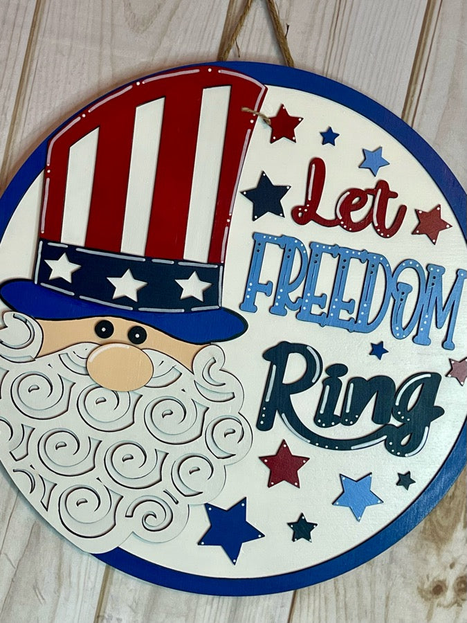 Let Freedom Ring Patriotic Wood Door Hanger