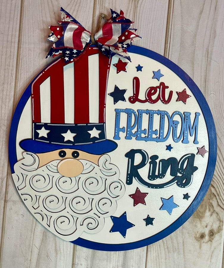 Let Freedom Ring Patriotic Wood Door Hanger
