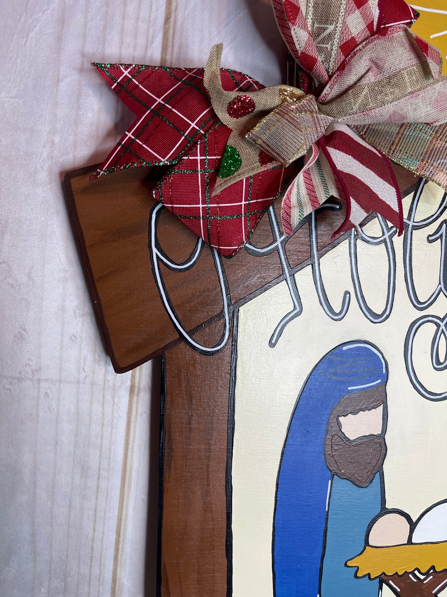 Nativity Christmas O Holy Night Door Hanger