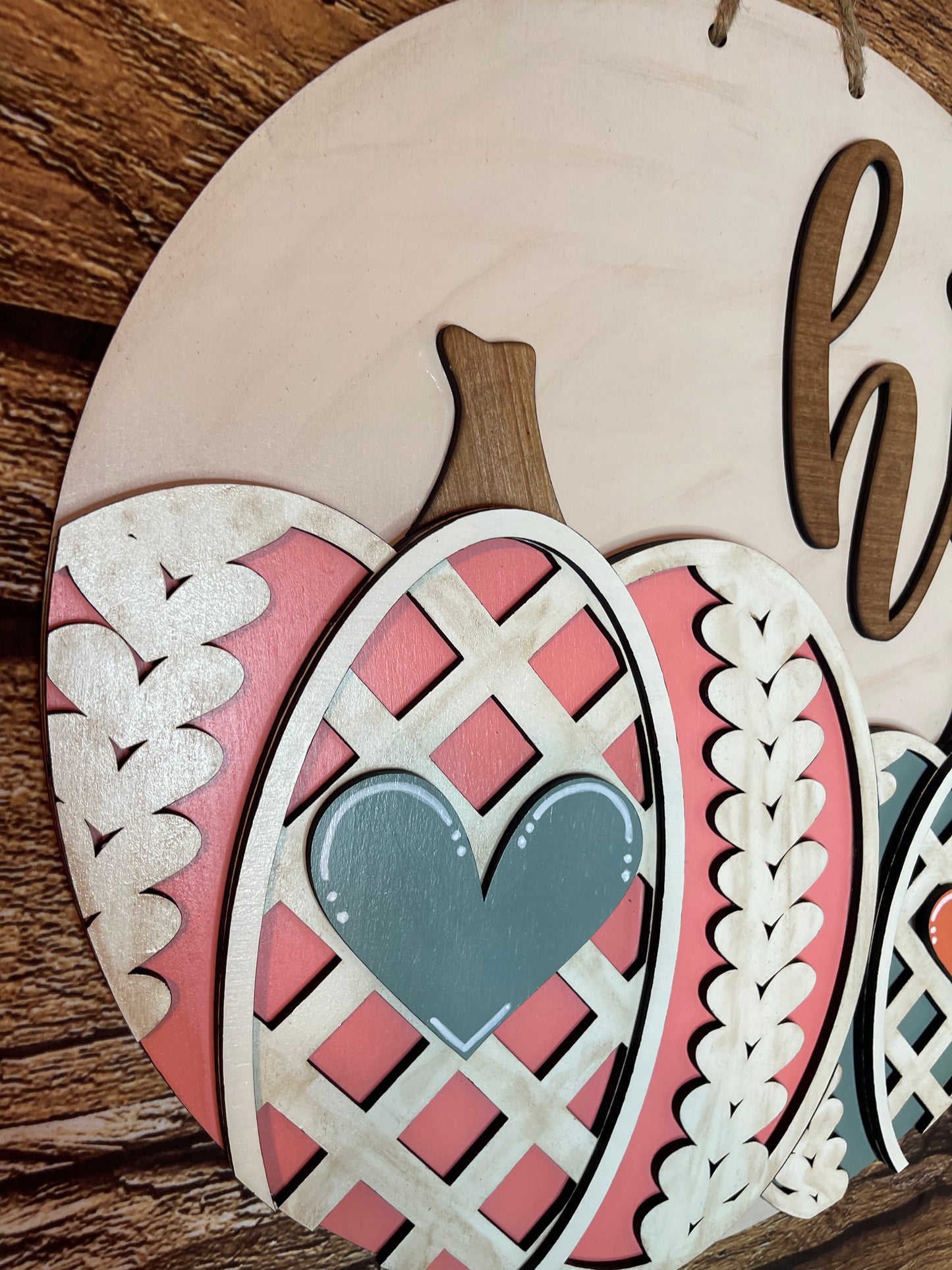 Sweater Pumpkin Hi Wood Door Hanger