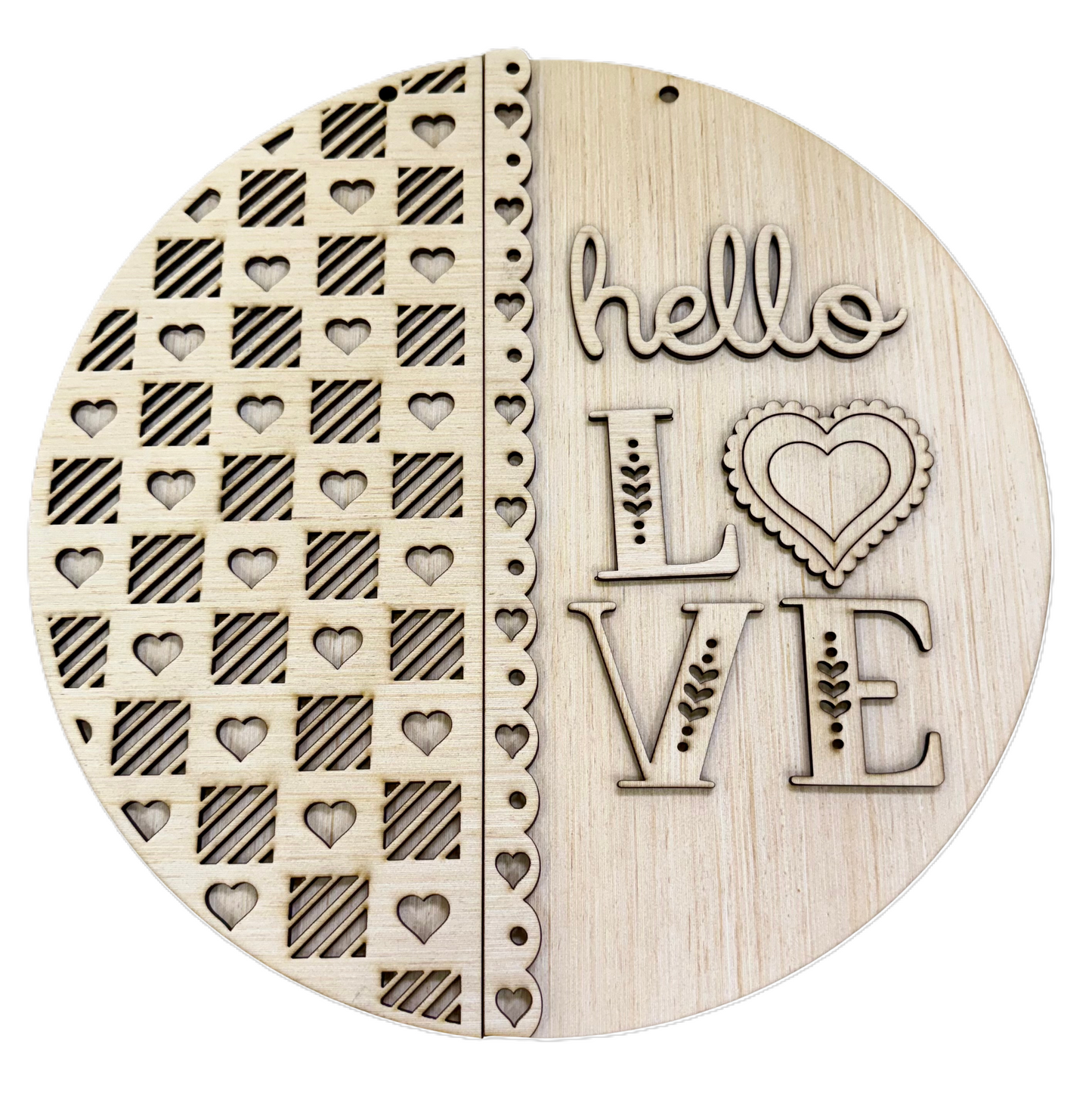 Hello Valentine Wood Door Hanger Blank
