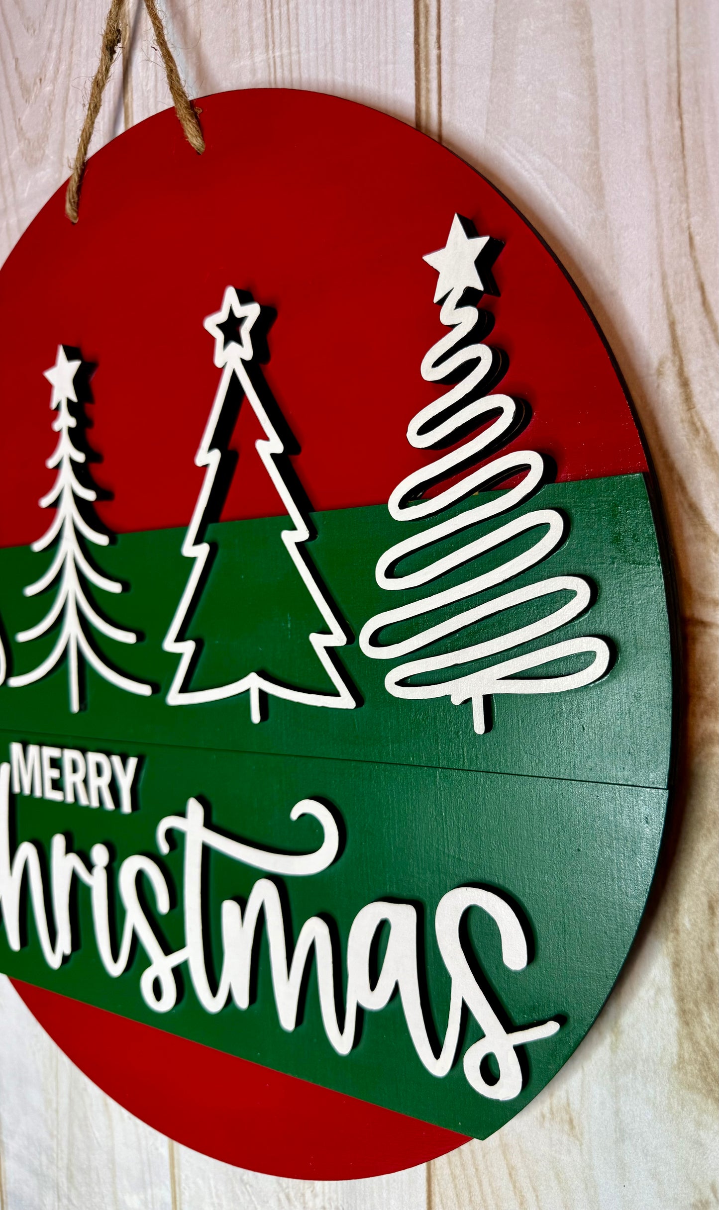 Merry Christmas Trees Door Hanger