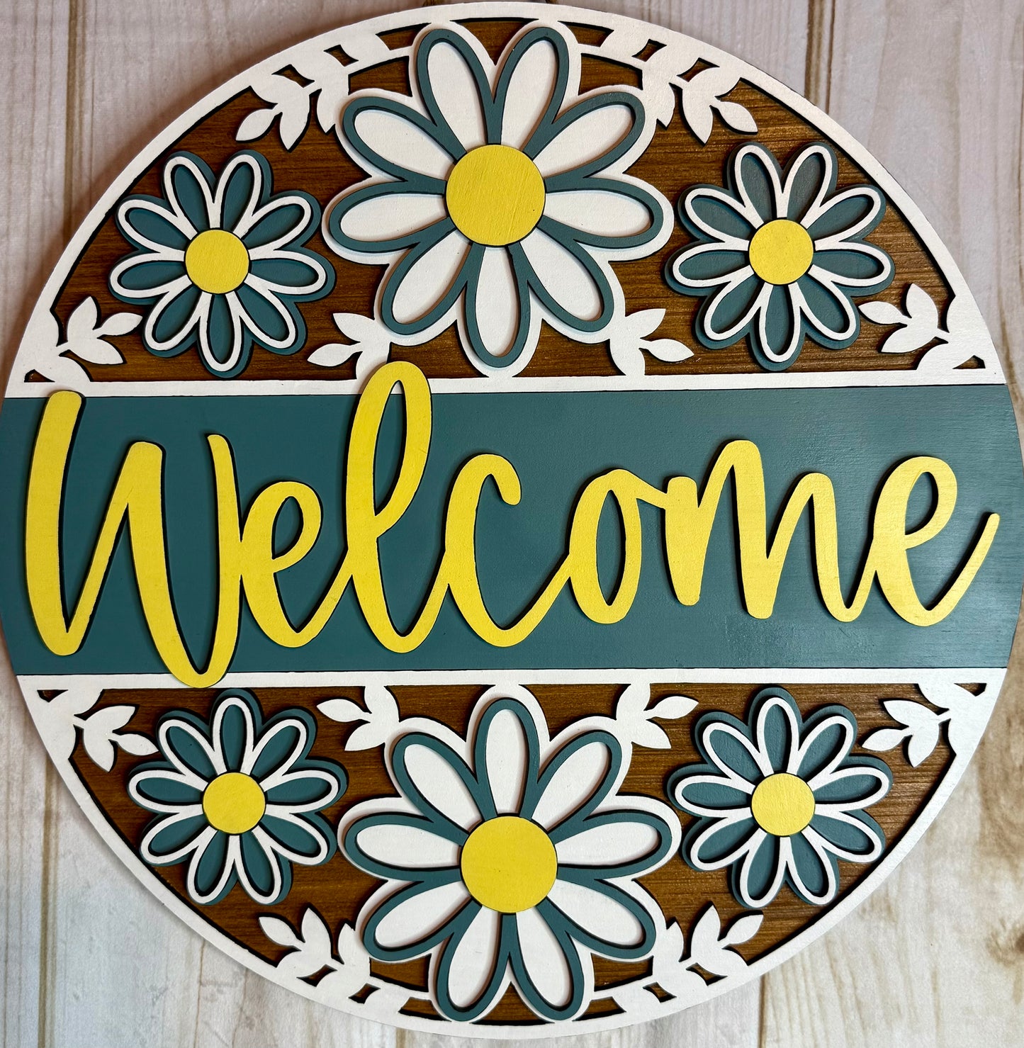 Welcome Flowers Door Hanger