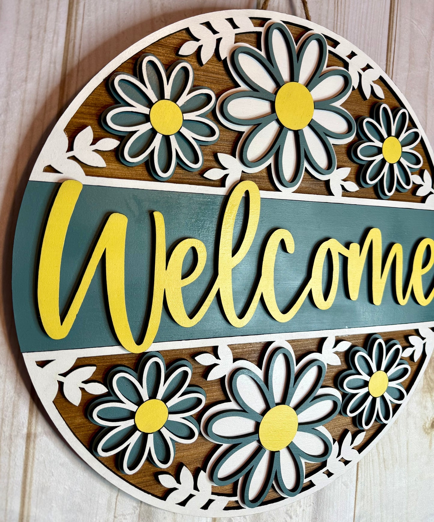 Welcome Flowers Door Hanger