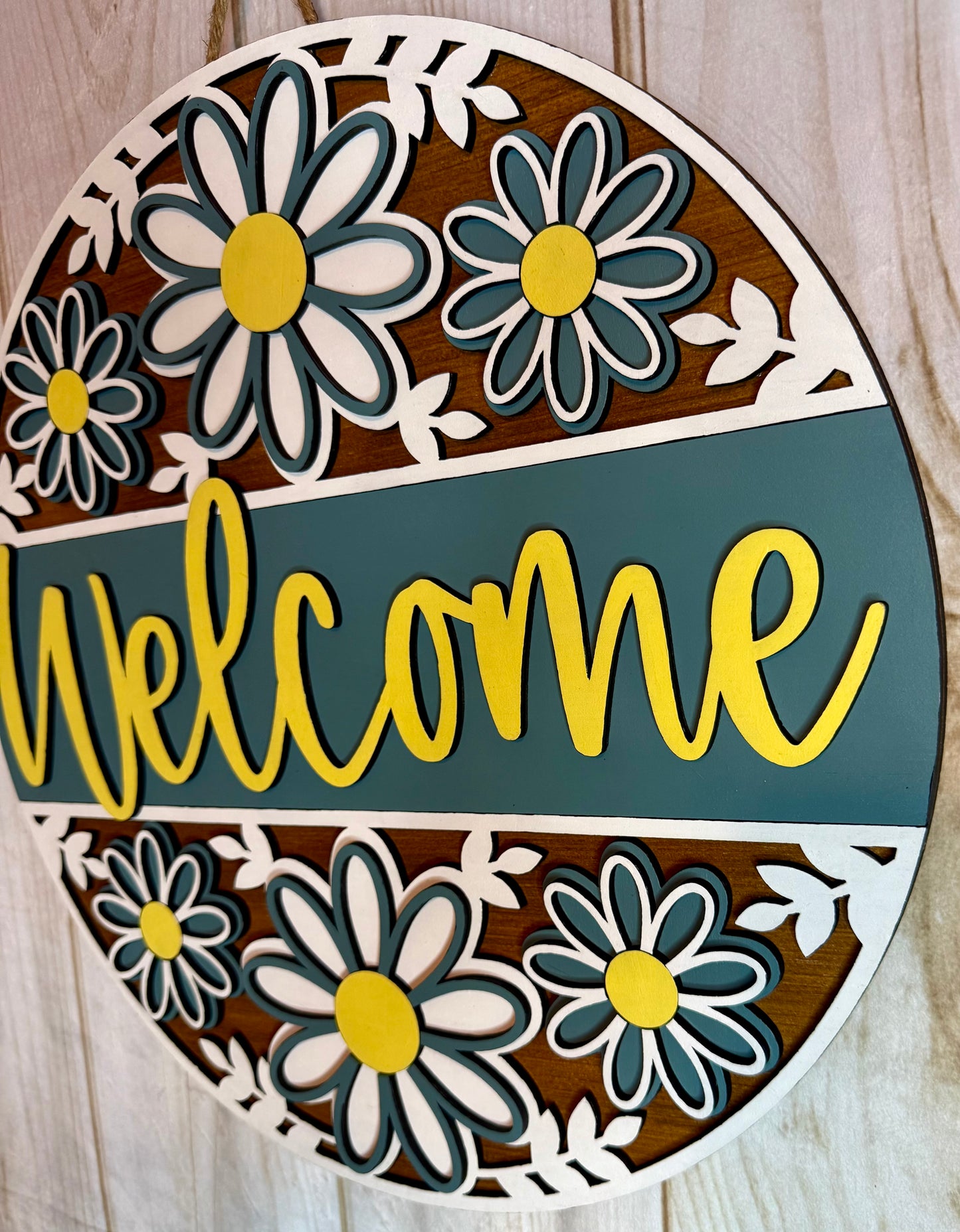 Welcome Flowers Door Hanger