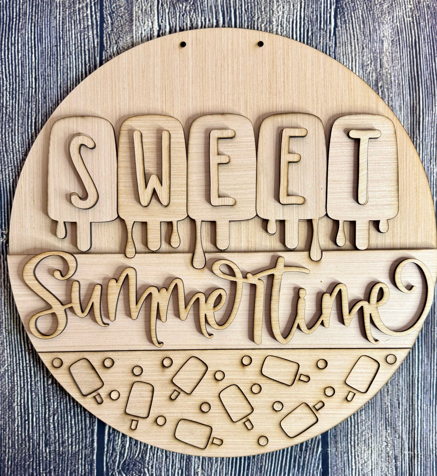 Sweet Summertime Popsicle Wood Door Hanger Blank