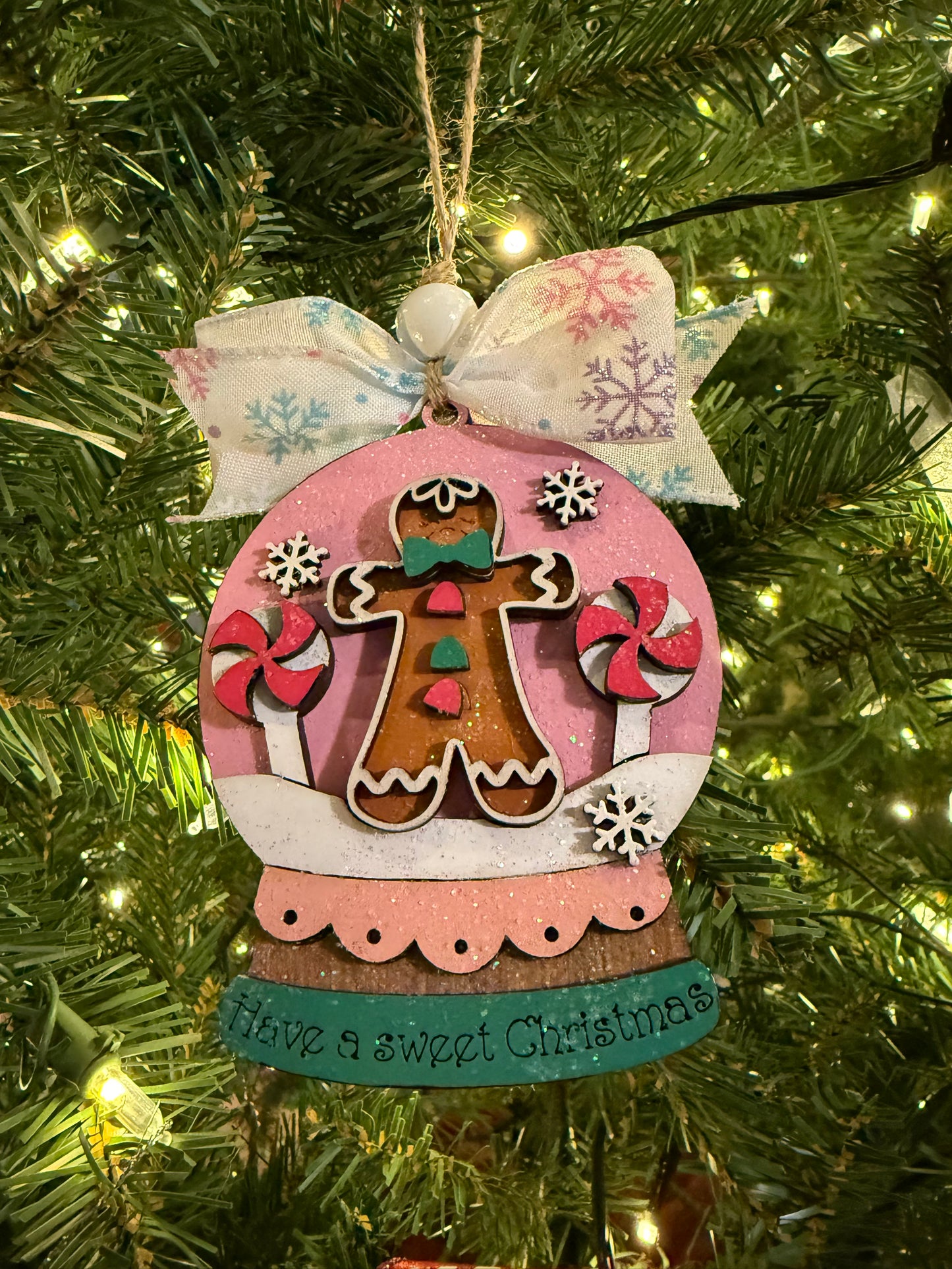 Gingerbread Snow Globe Ornament