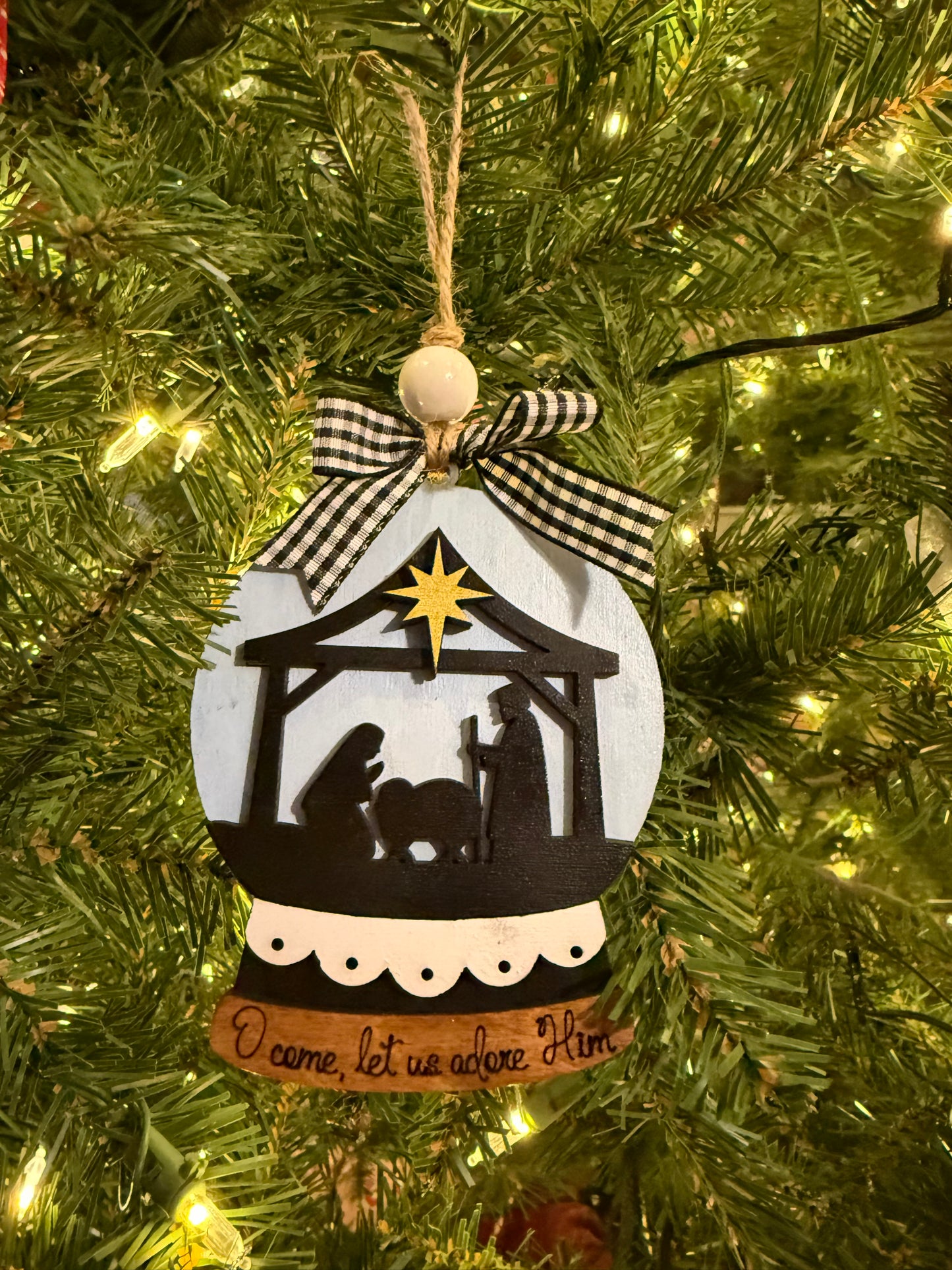 Nativity Christmas Snow Globe Ornament