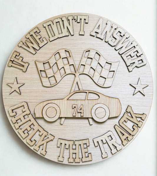Race Track Wood Door Hanger Blank