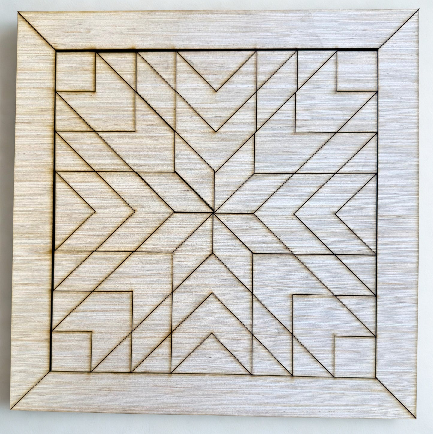 Shephards Star Wood Barn Quilt Block Unfinished