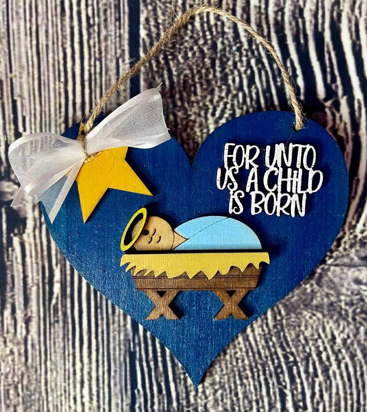 For Unto Us Nativity Christmas Ornament