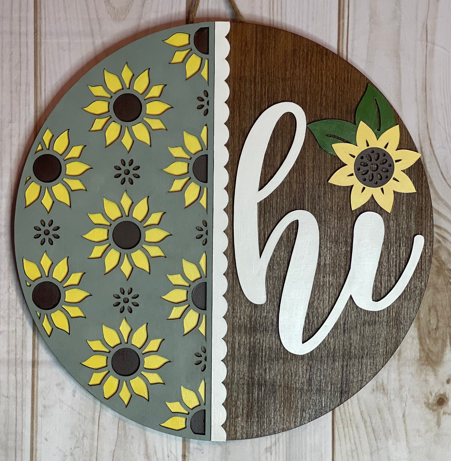 Sunflower Hi Wood Door Hanger