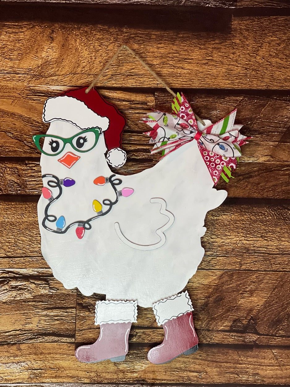 Christmas Chicken Door Hanger