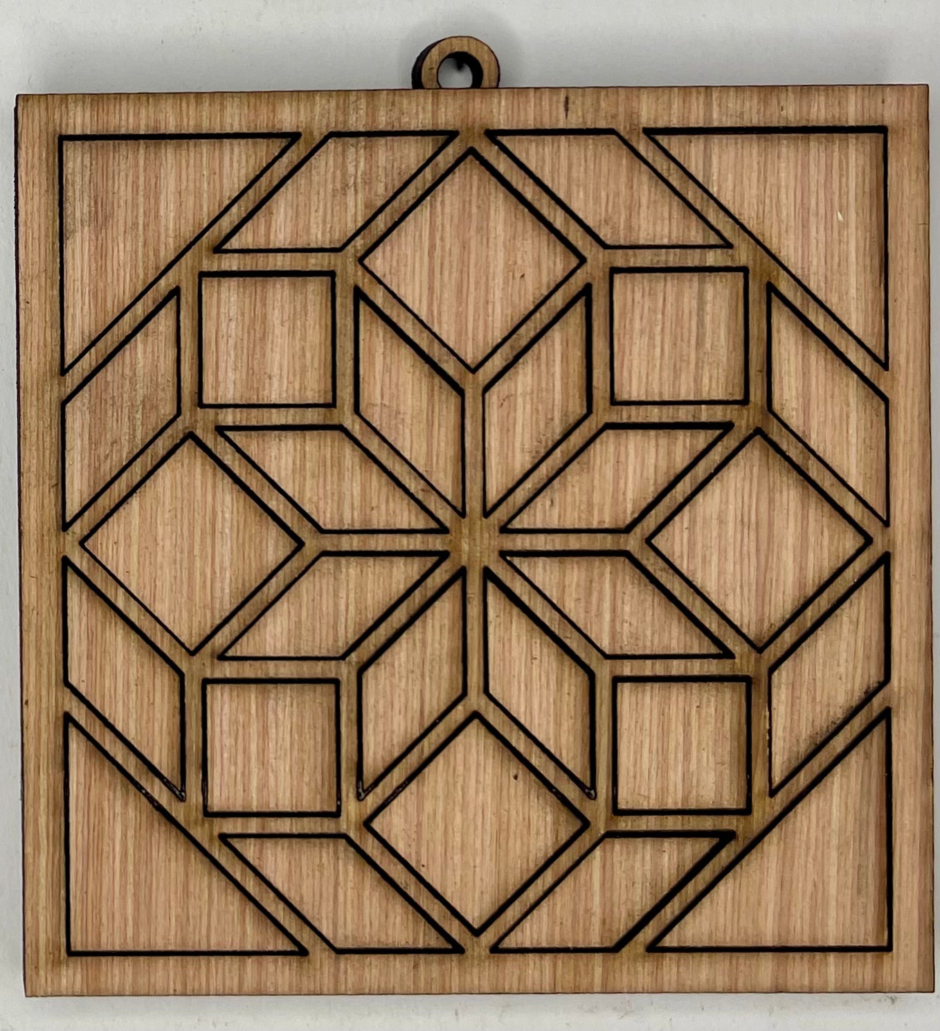 Barn Quilt Star Pattern Unfinished Christmas Ornament