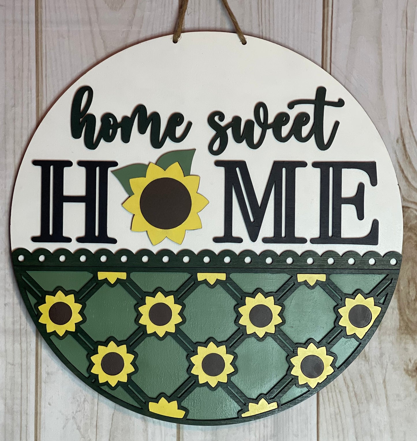 Sunflower Home Sweet Home Wood Door Hanger