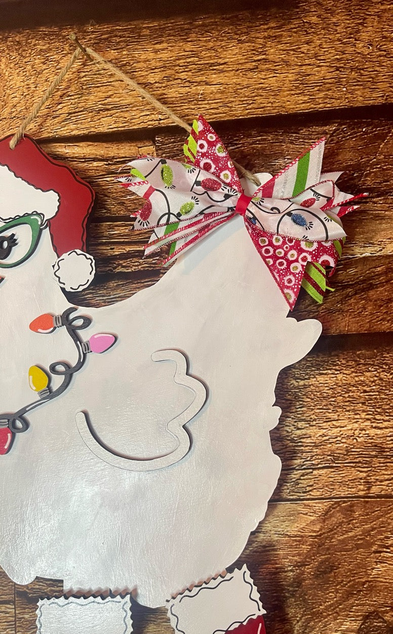 Christmas Chicken Door Hanger