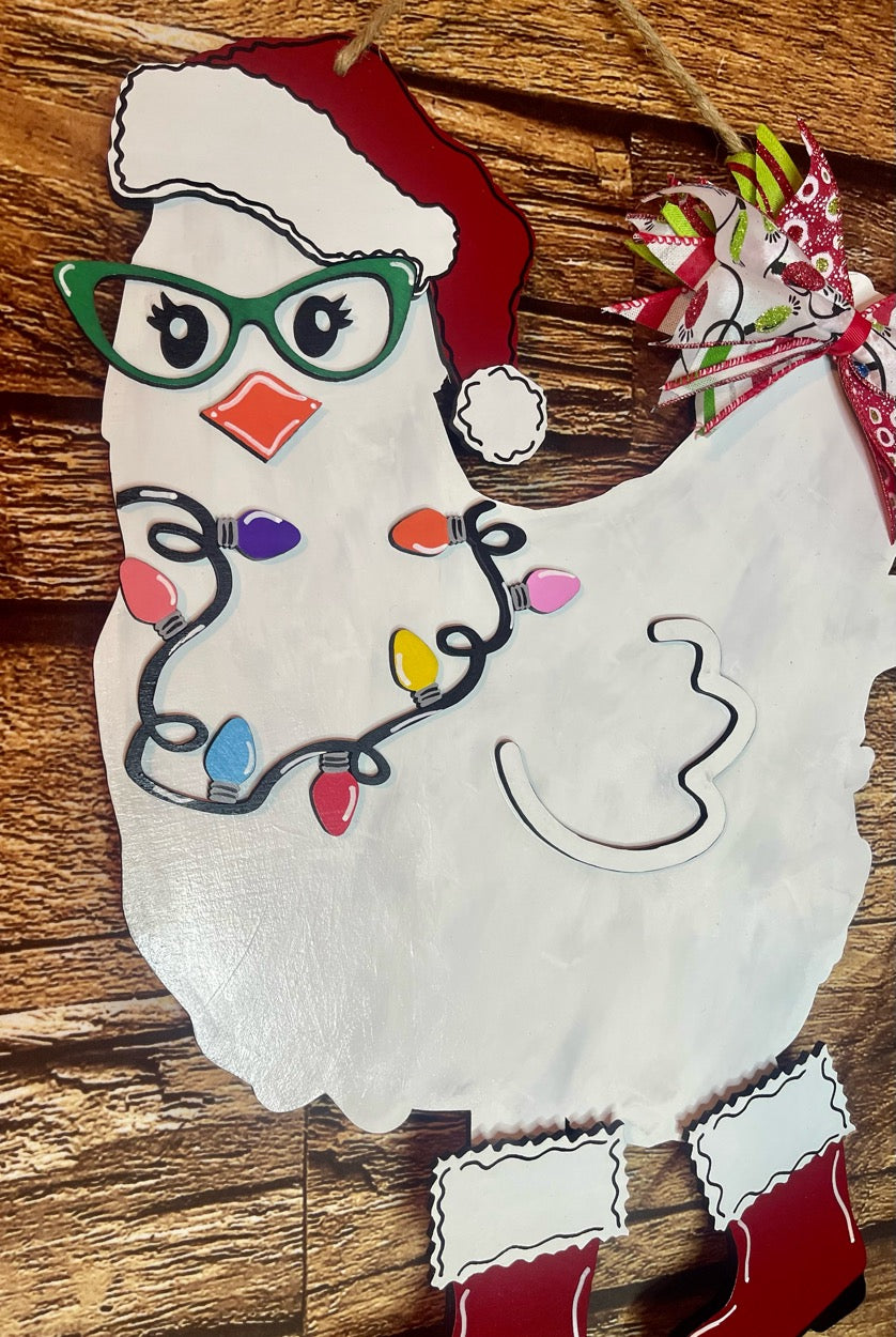 Christmas Chicken Door Hanger