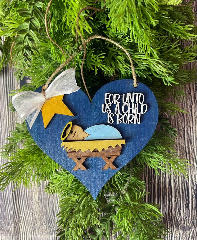 For Unto Us Nativity Christmas Ornament