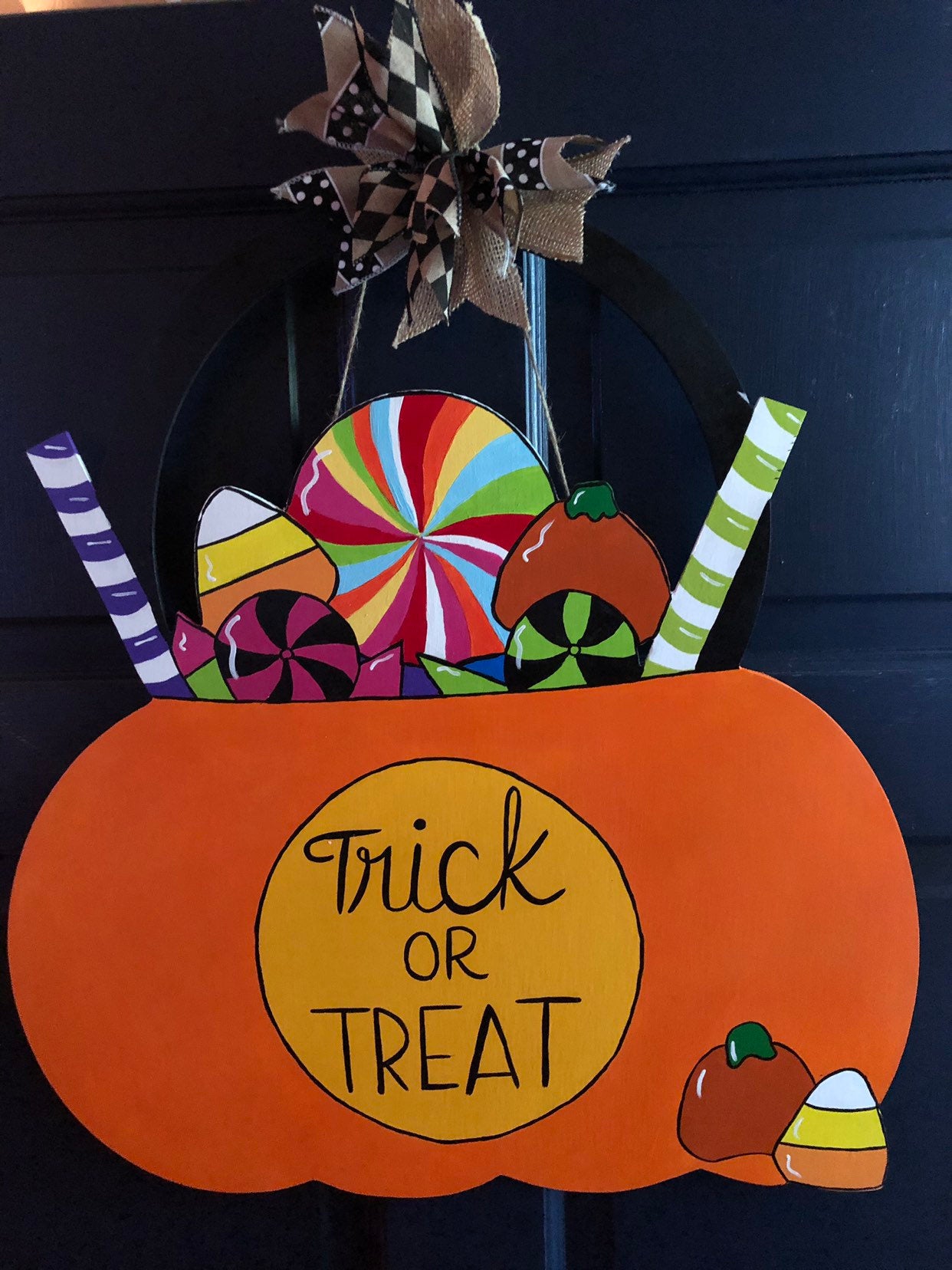 Trick or Treat Pumpkins Door Hanger