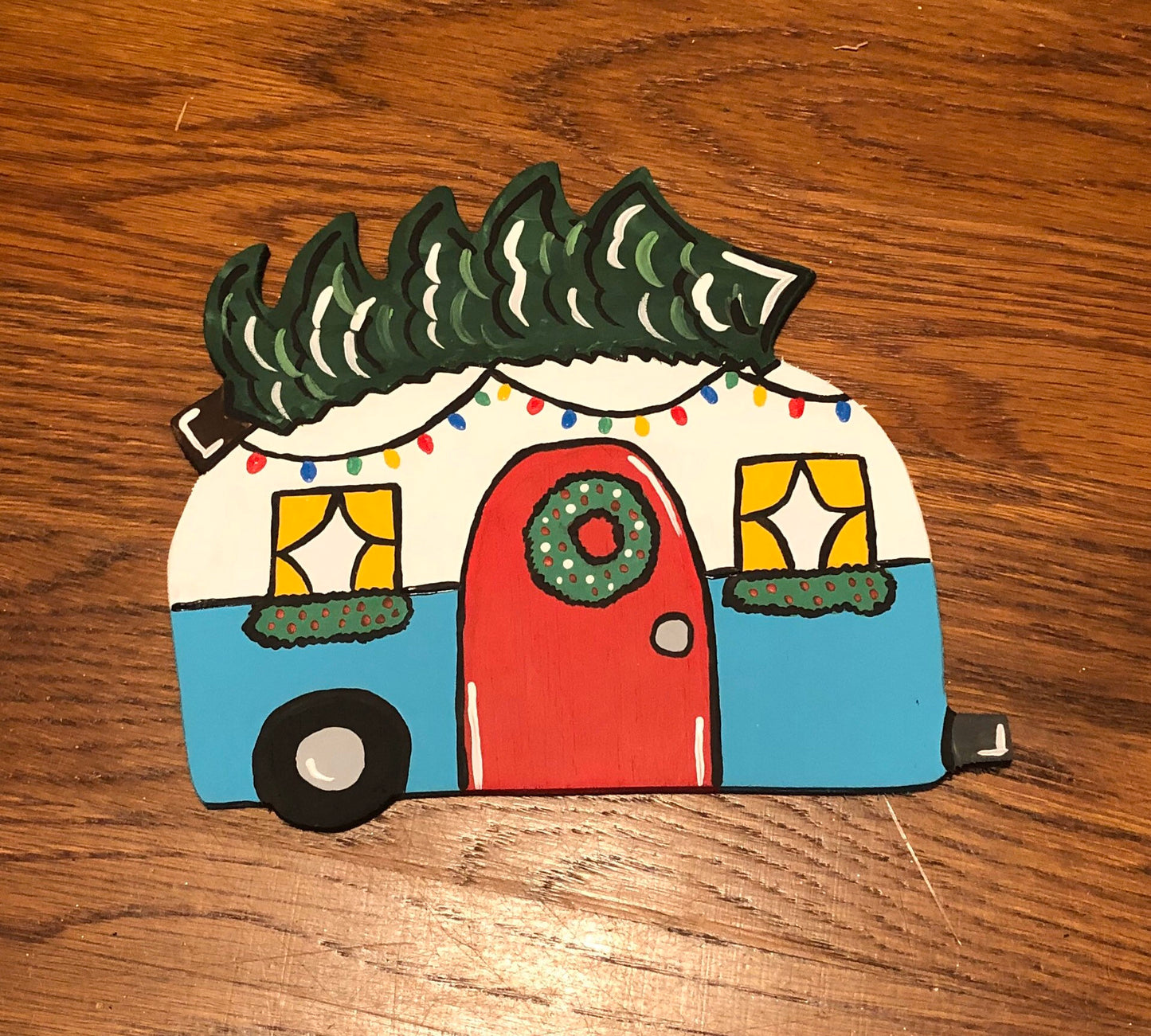 Blank Christmas Camper Wood Ornament