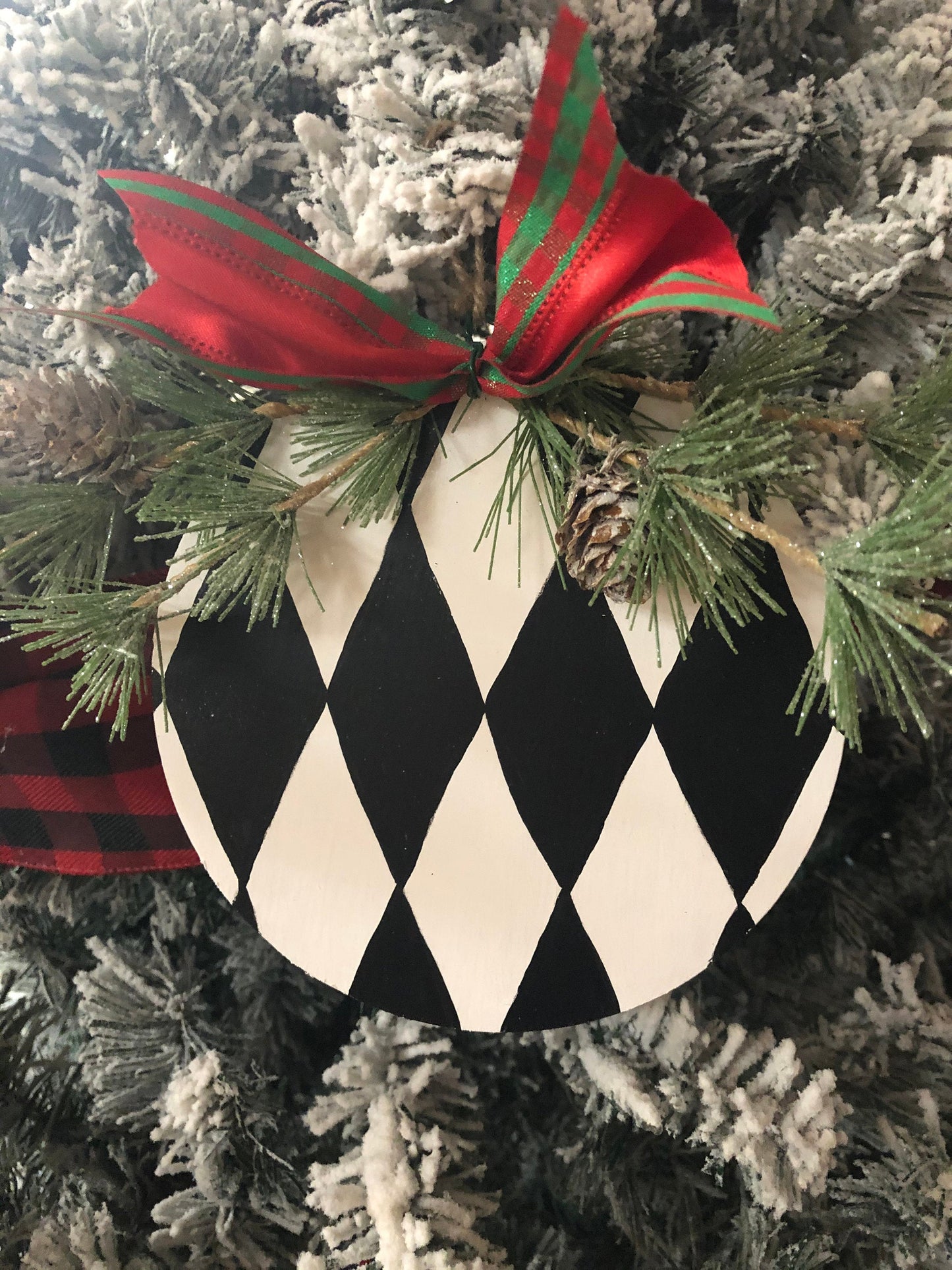 Harlequin Round Christmas Ornament