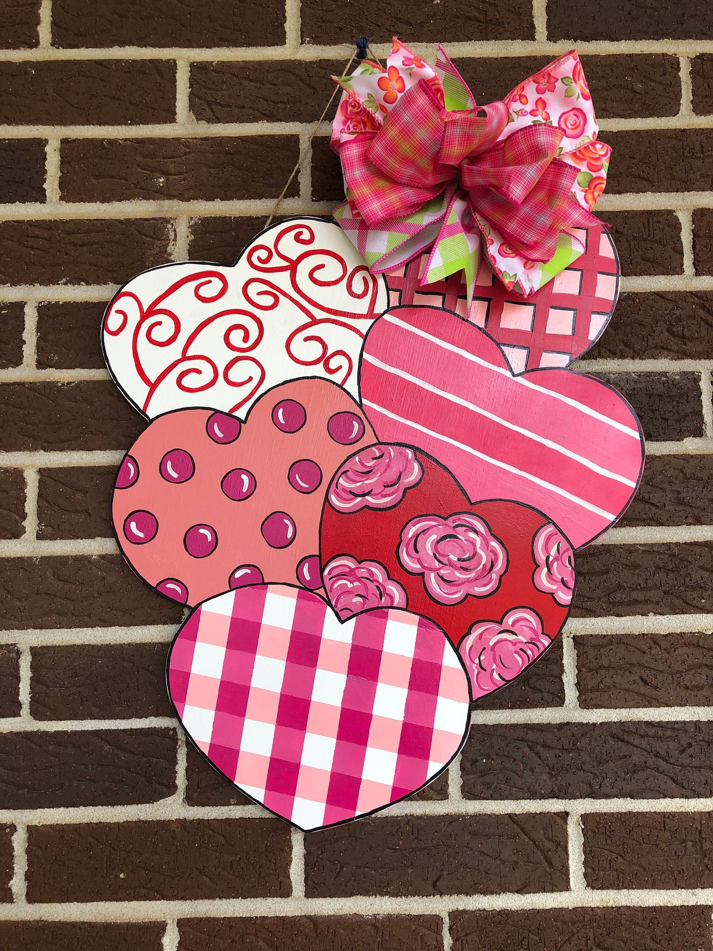 Valentine Hearts Wood Door Hanger Blank