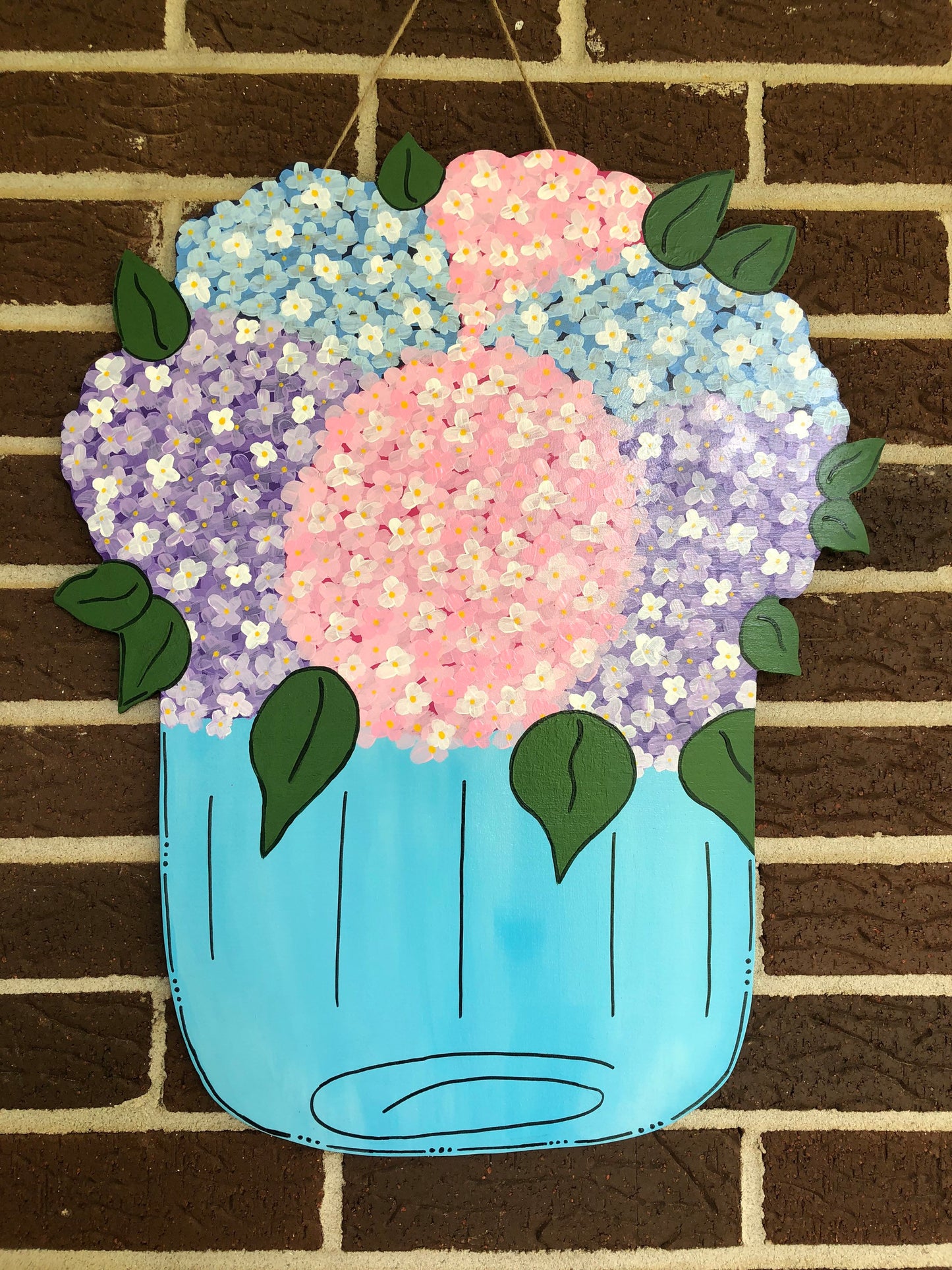 Floral Mason Jar Door Hanger