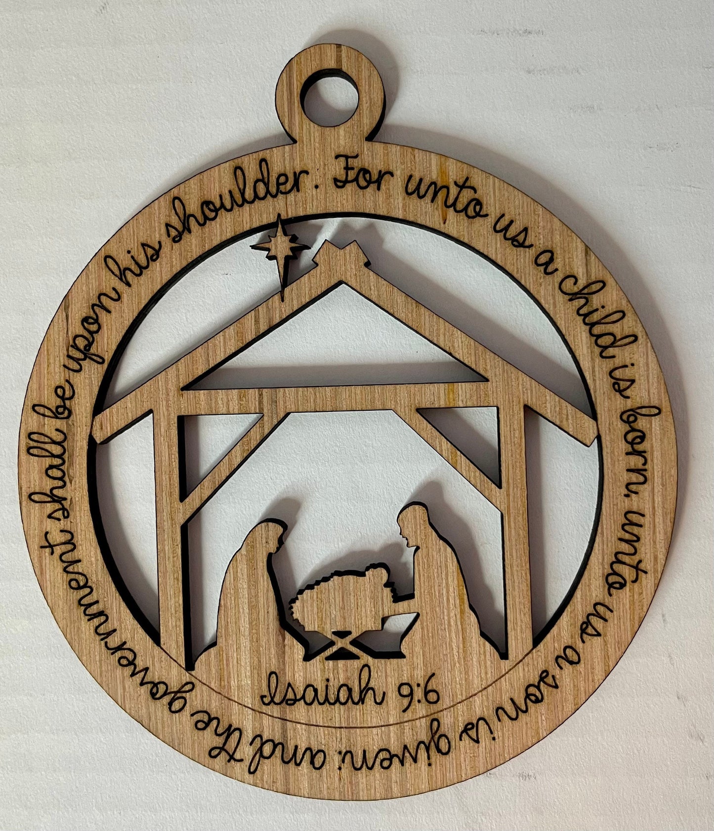 Blank Christmas Nativity Ornament, Unfinished Wood Christmas Decoration, DIY Craft