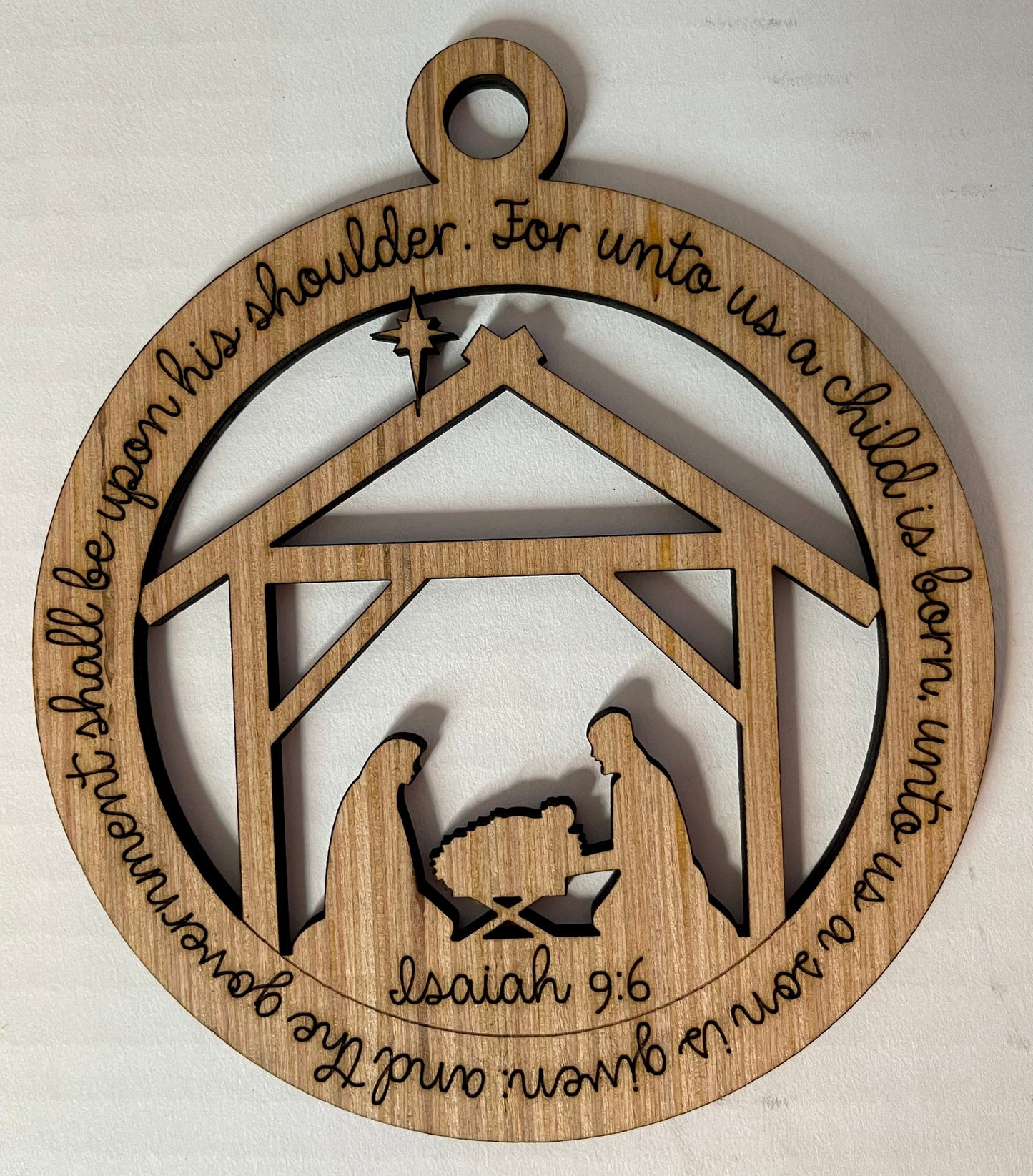 Blank Christmas Nativity Ornament, Unfinished Wood Christmas Decoration, DIY Craft