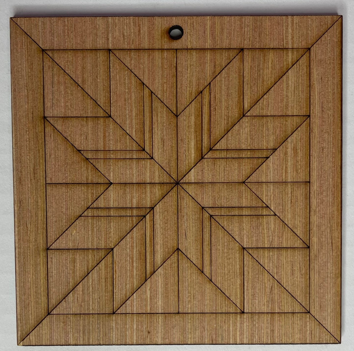 Barn Quilt Boho Star Design Unfinished Christmas Ornament