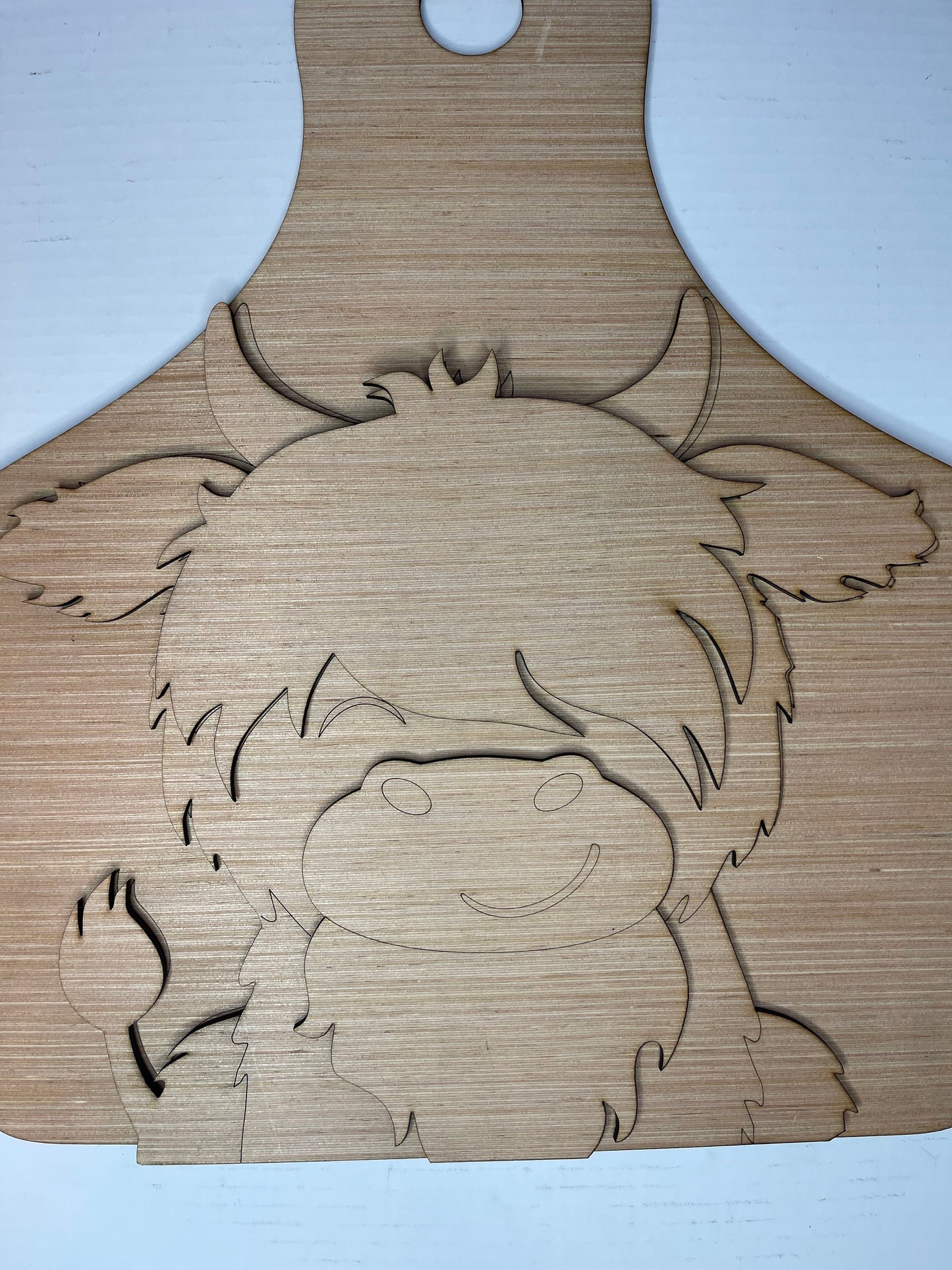 Highland Cow Tag Wood Door Hanger Blank