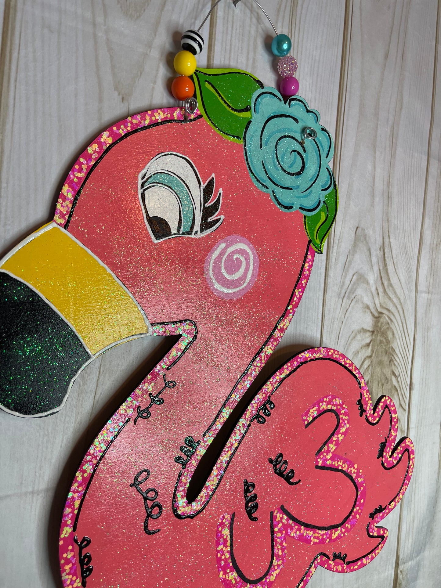 Summer Flamingo Door Hanger
