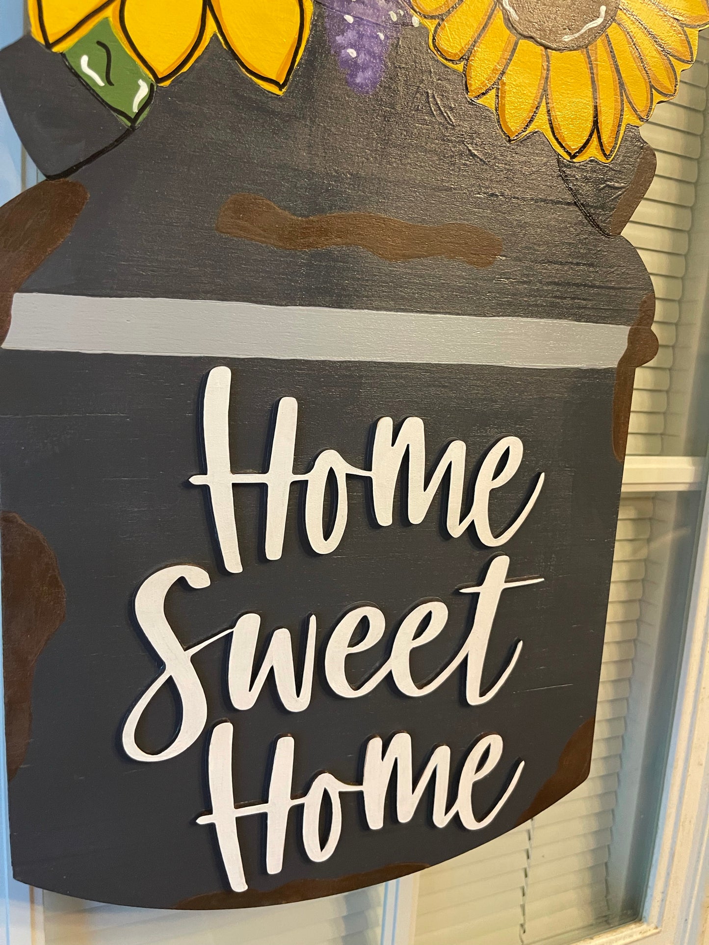 Sunflower Milk Can Wood Door Hanger