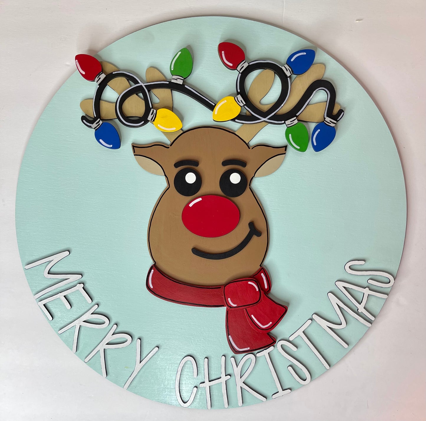 Merry Christmas Reindeer Door Hanger