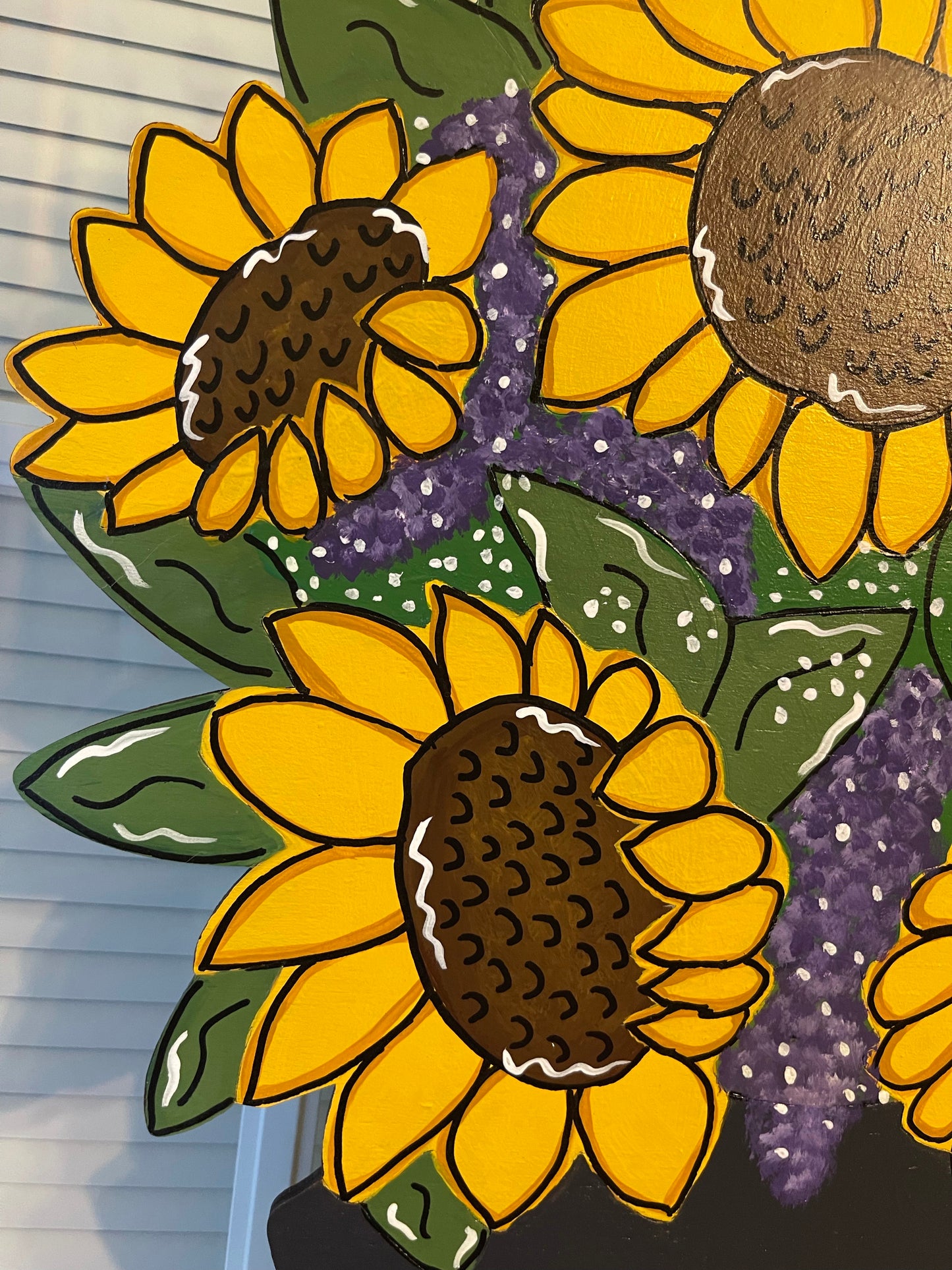 Sunflower Milk Can Wood Door Hanger