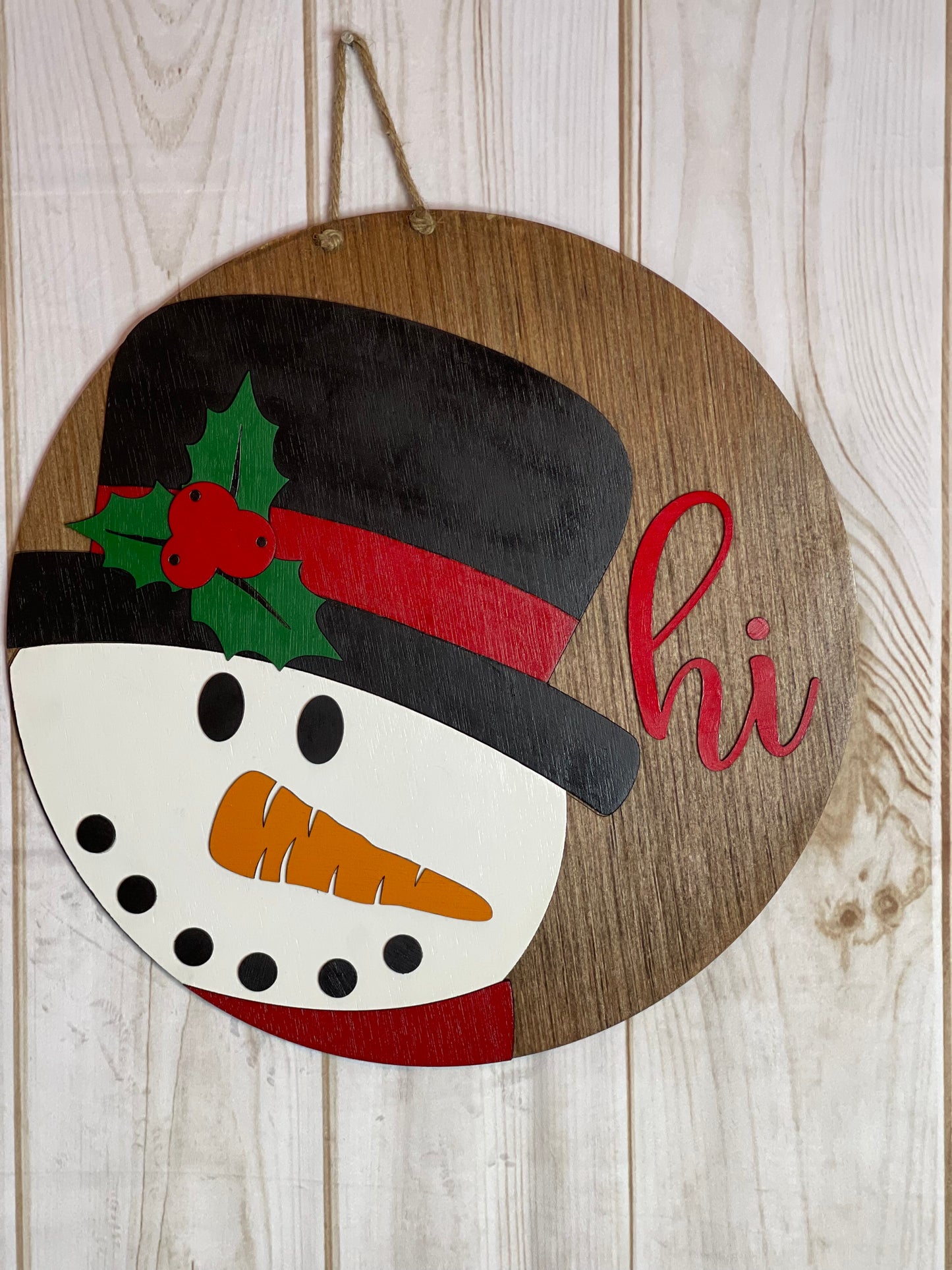 Snowman Hi Door Hanger - Snowman Sign