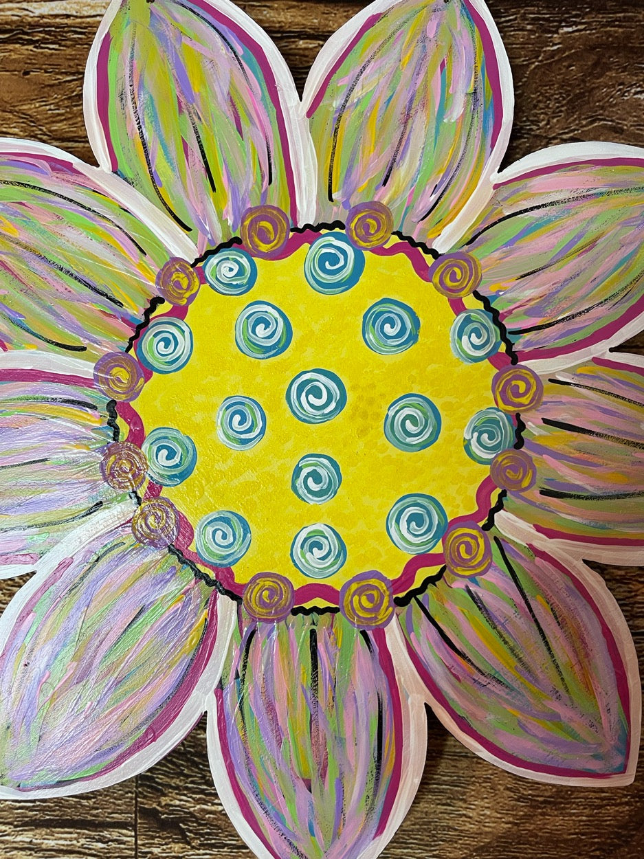 Colorful Sunflower Door Hanger