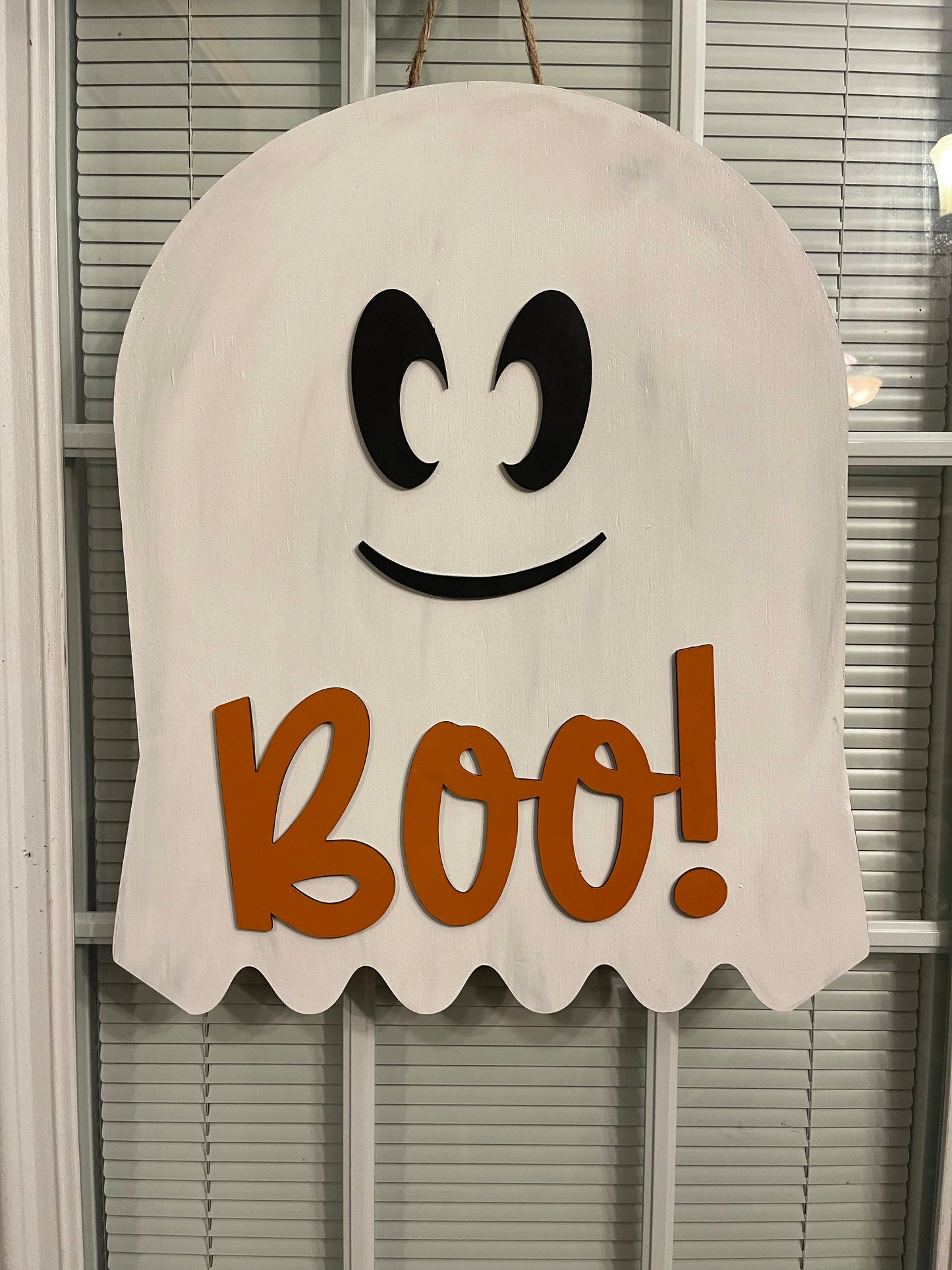 Ghost Halloween Wood Door Hanger