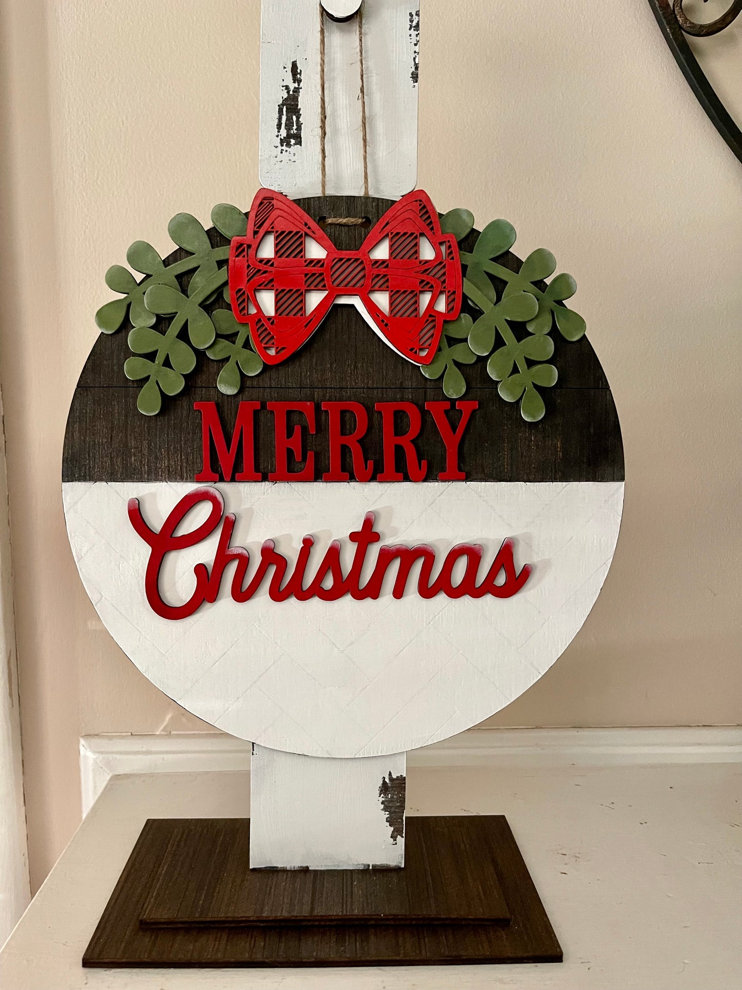 Merry Christmas Sign - Round Christmas Sign
