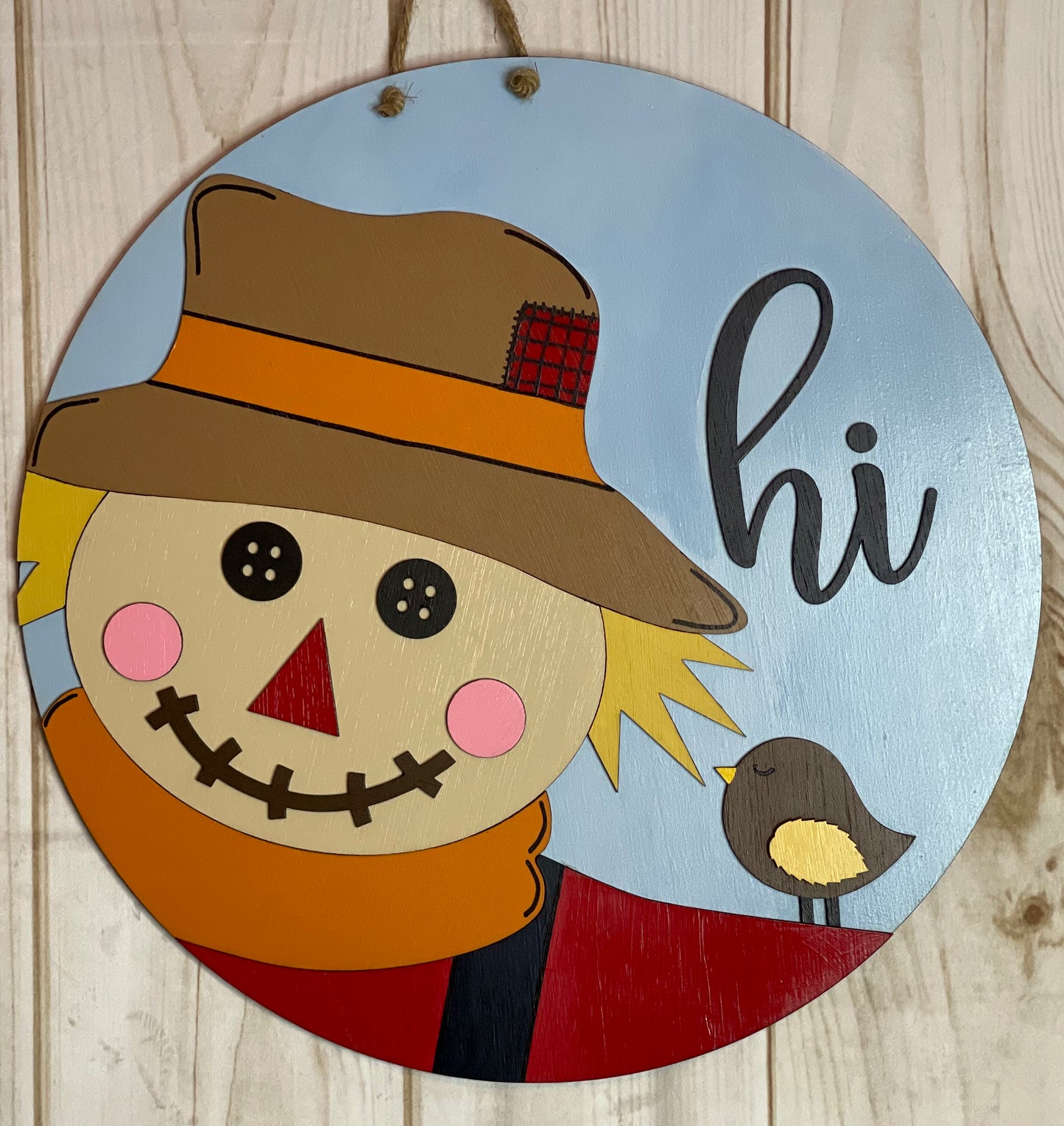 Scarecrow Hi Wood Door Hanger