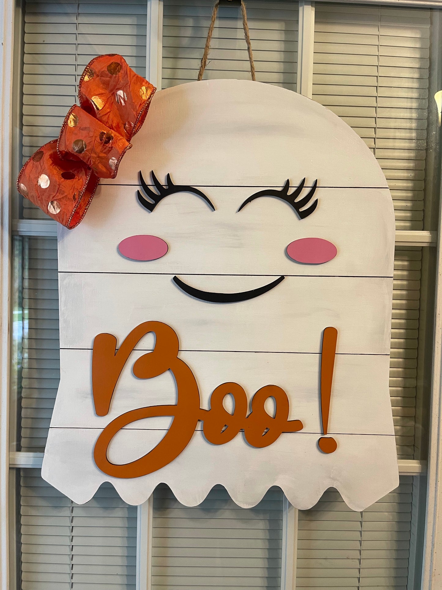 Ghost Shiplap Halloween Wood Door Hanger