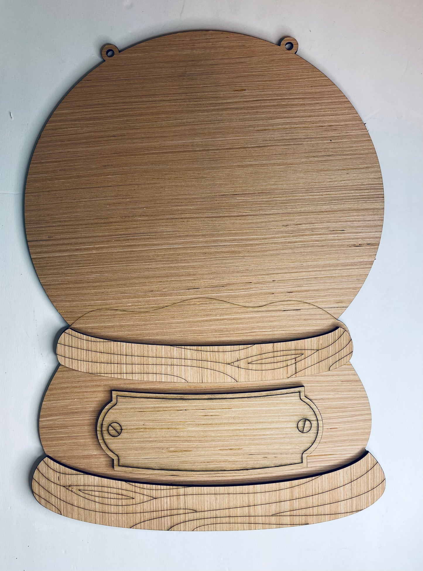 Snow Globe Wood Door Hanger Blank