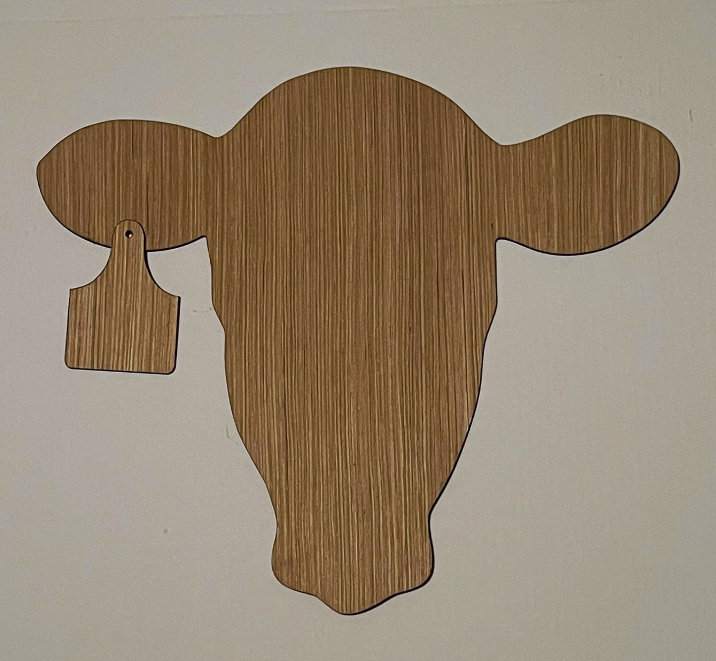 Cow Head With Tag Wood Door Hanger Blank