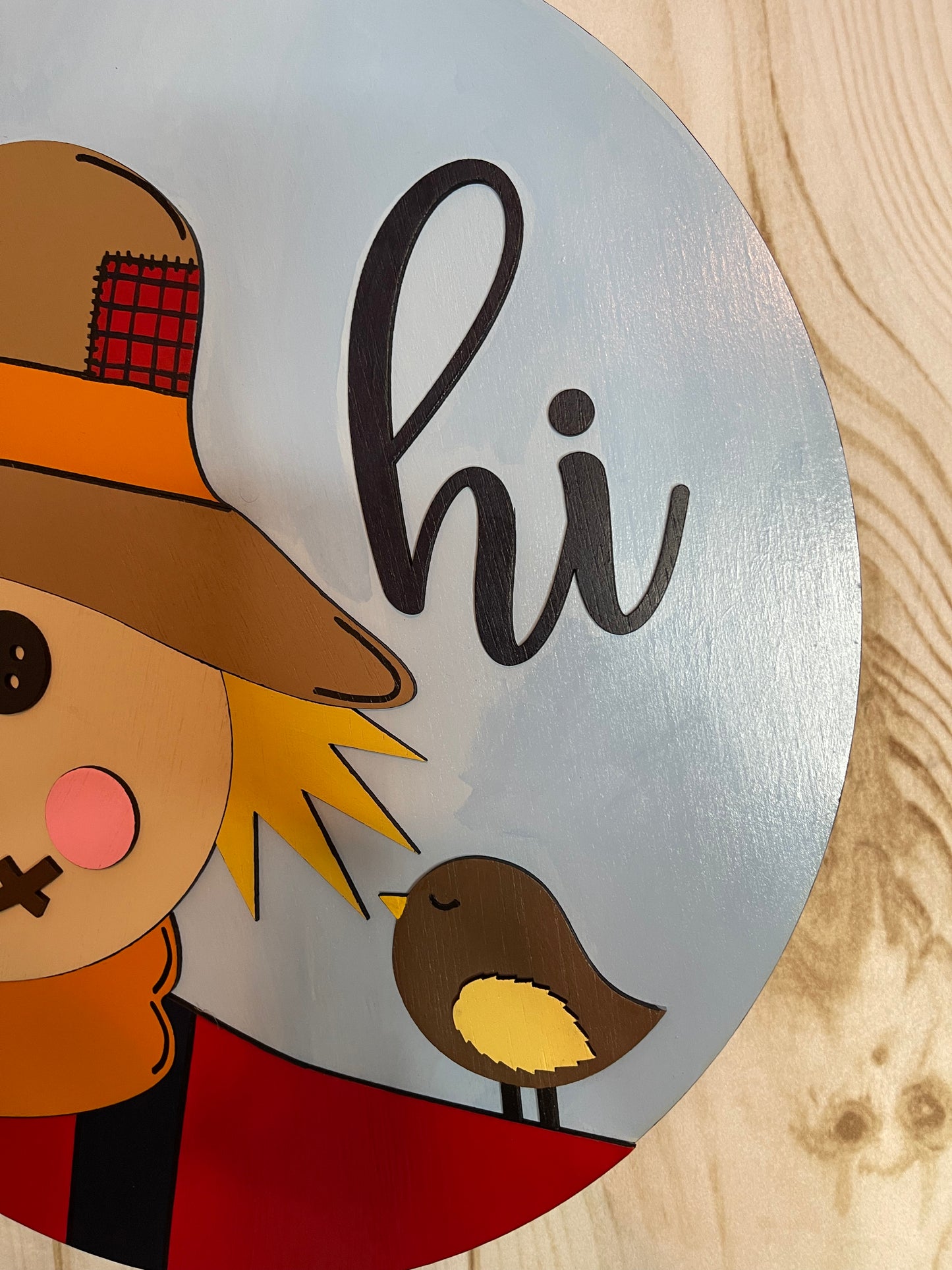 Scarecrow Hi Wood Door Hanger