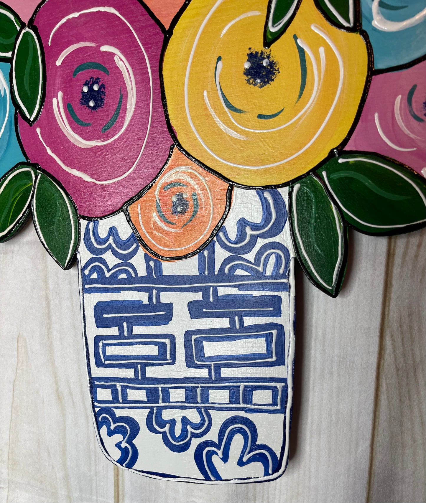 Floral Chinoiserie Door Hanger