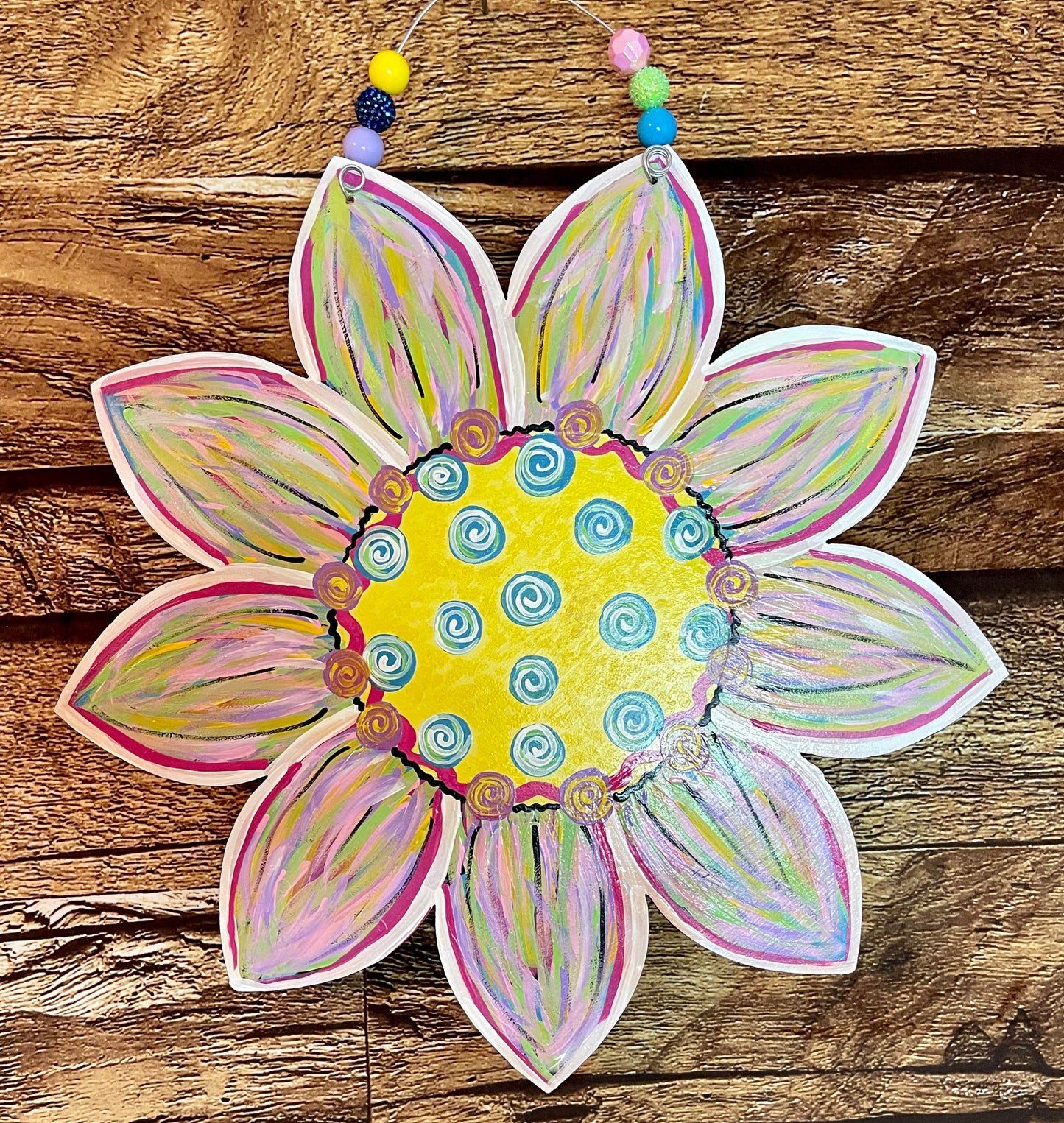 Colorful Sunflower Door Hanger