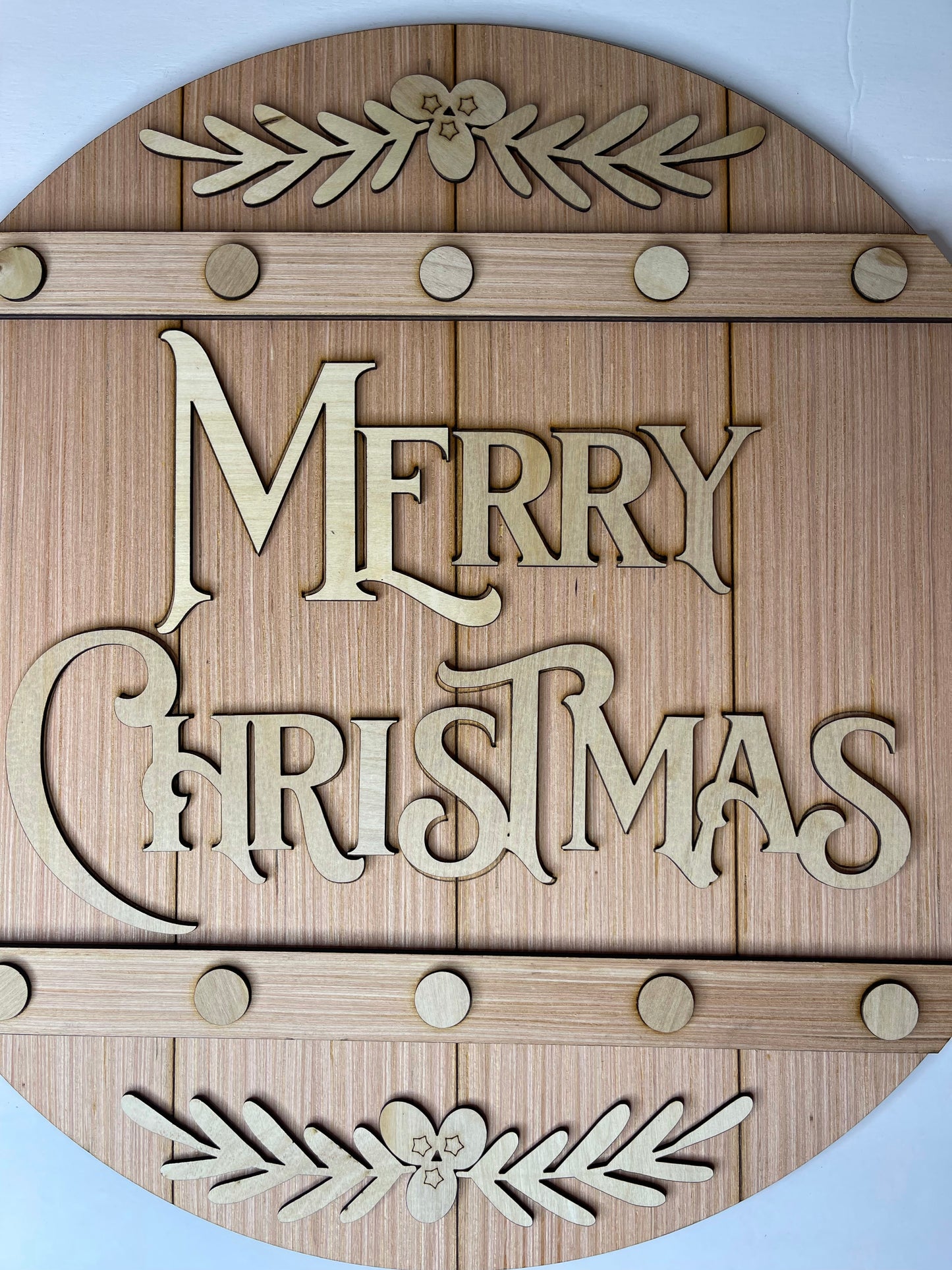 Merry Christmas Barrel Lid Round