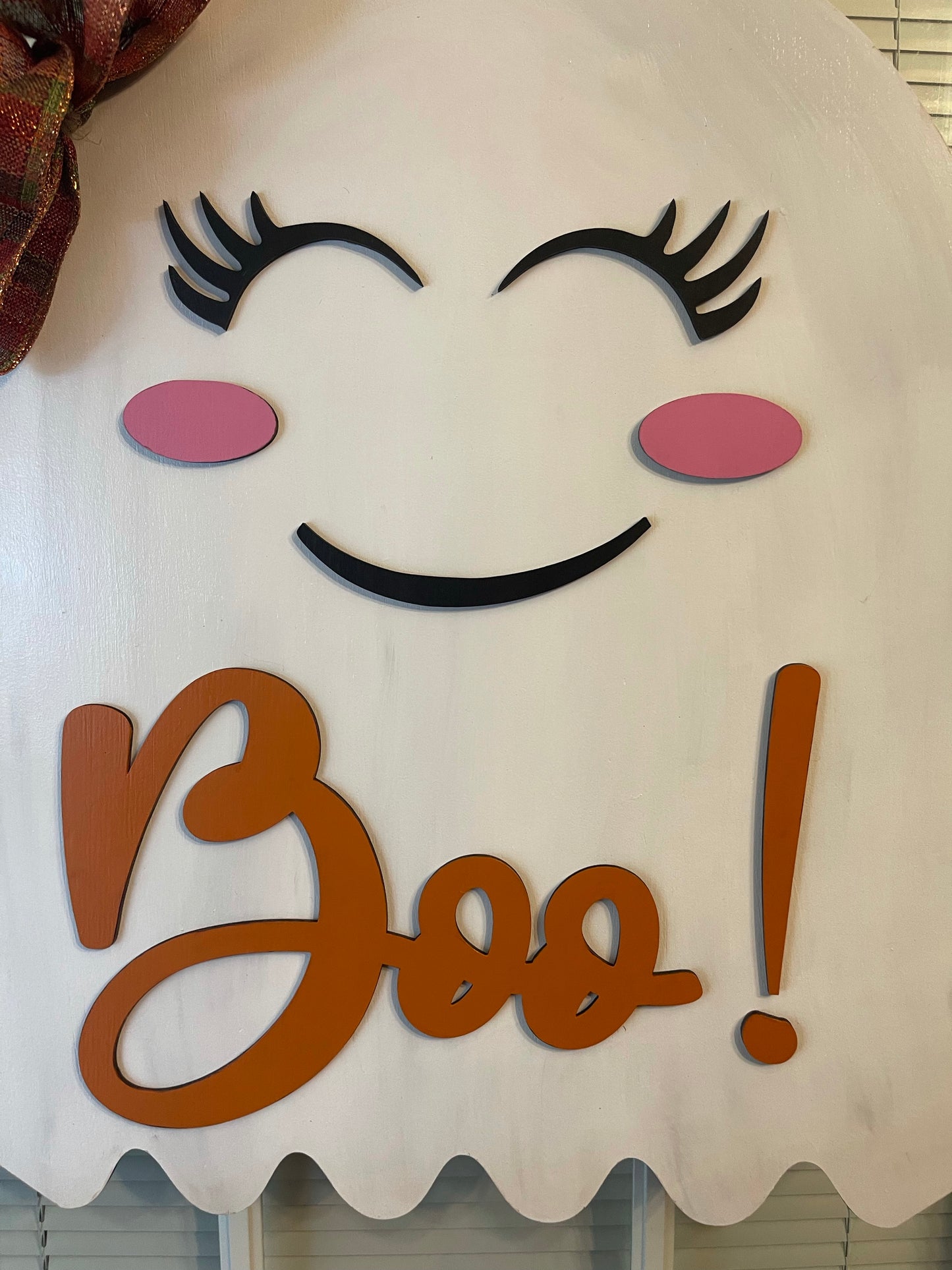 Ghost Halloween Wood Door Hanger